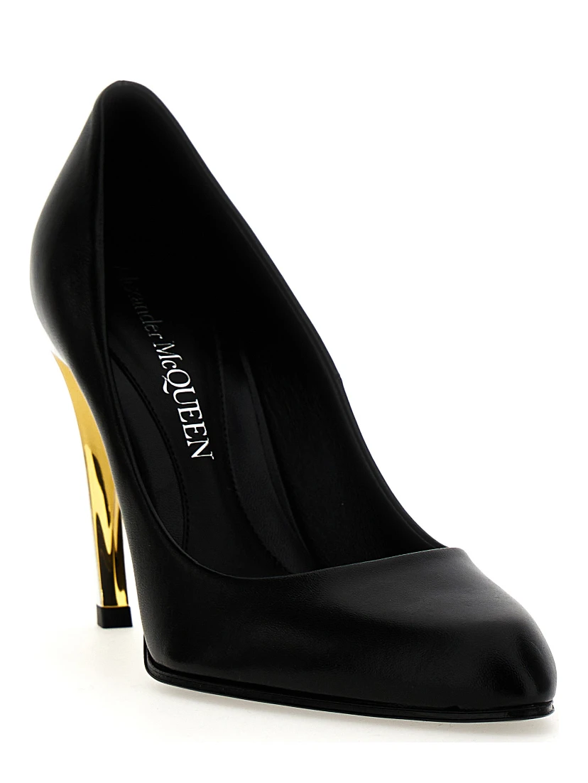 Black Lambskin High Heel Pumps