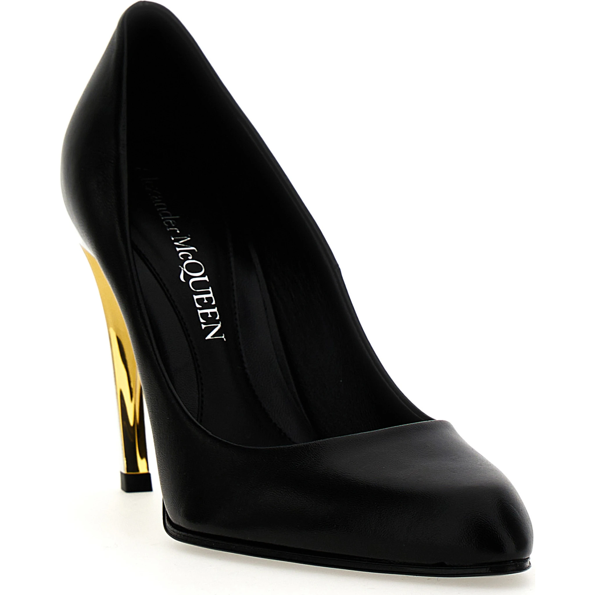 Black Lambskin High Heel Pumps