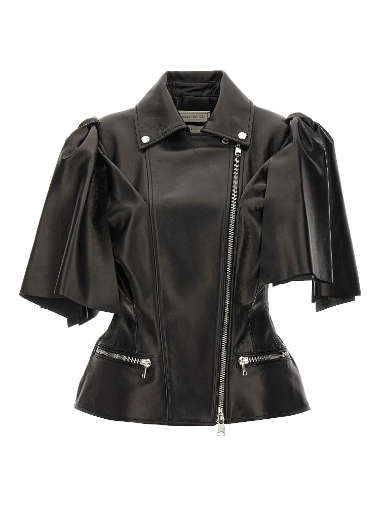 Black Lamb Leather Sleeveless Jacket alternative