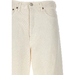 White Cotton High-Waisted Jean