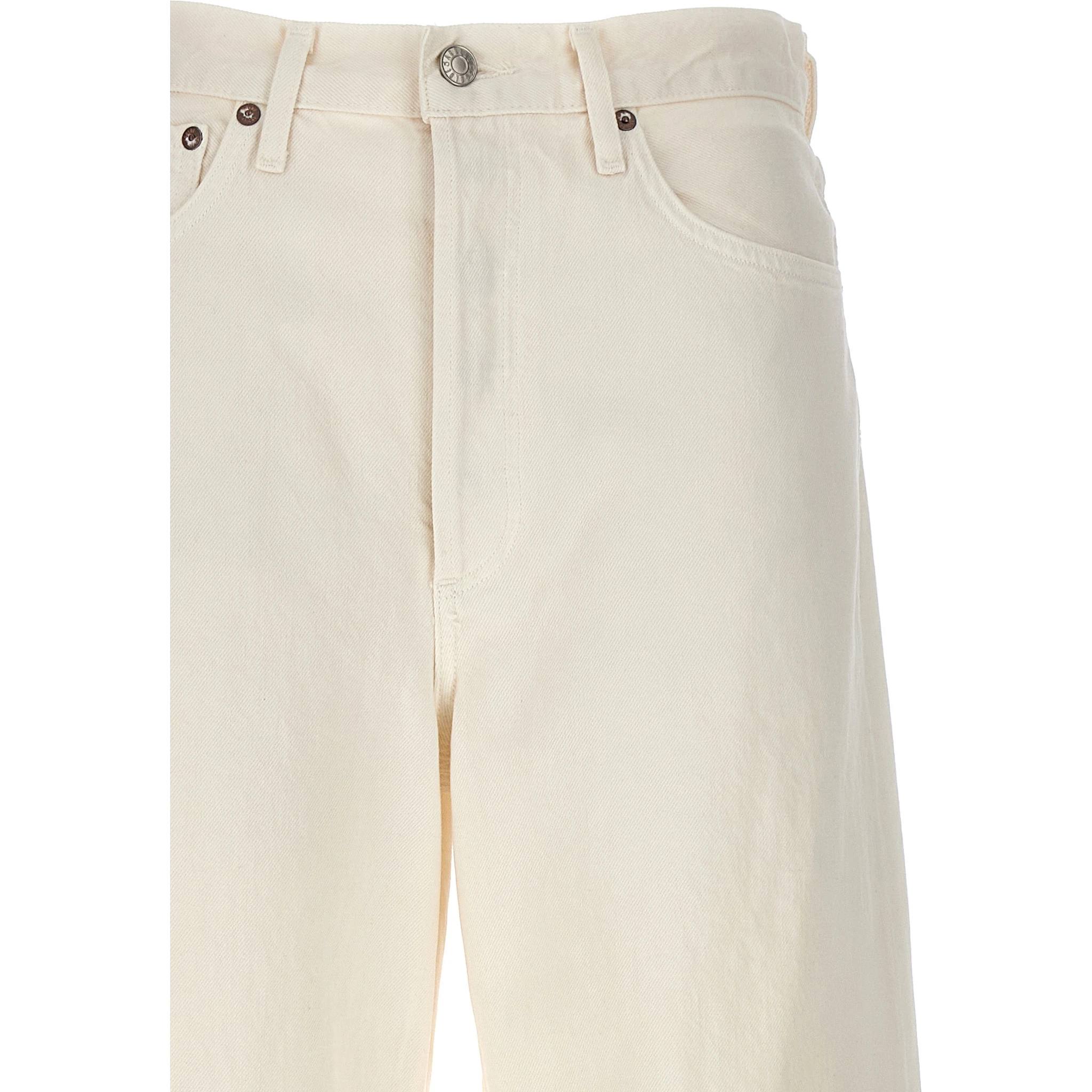 White Cotton High-Waisted Jean