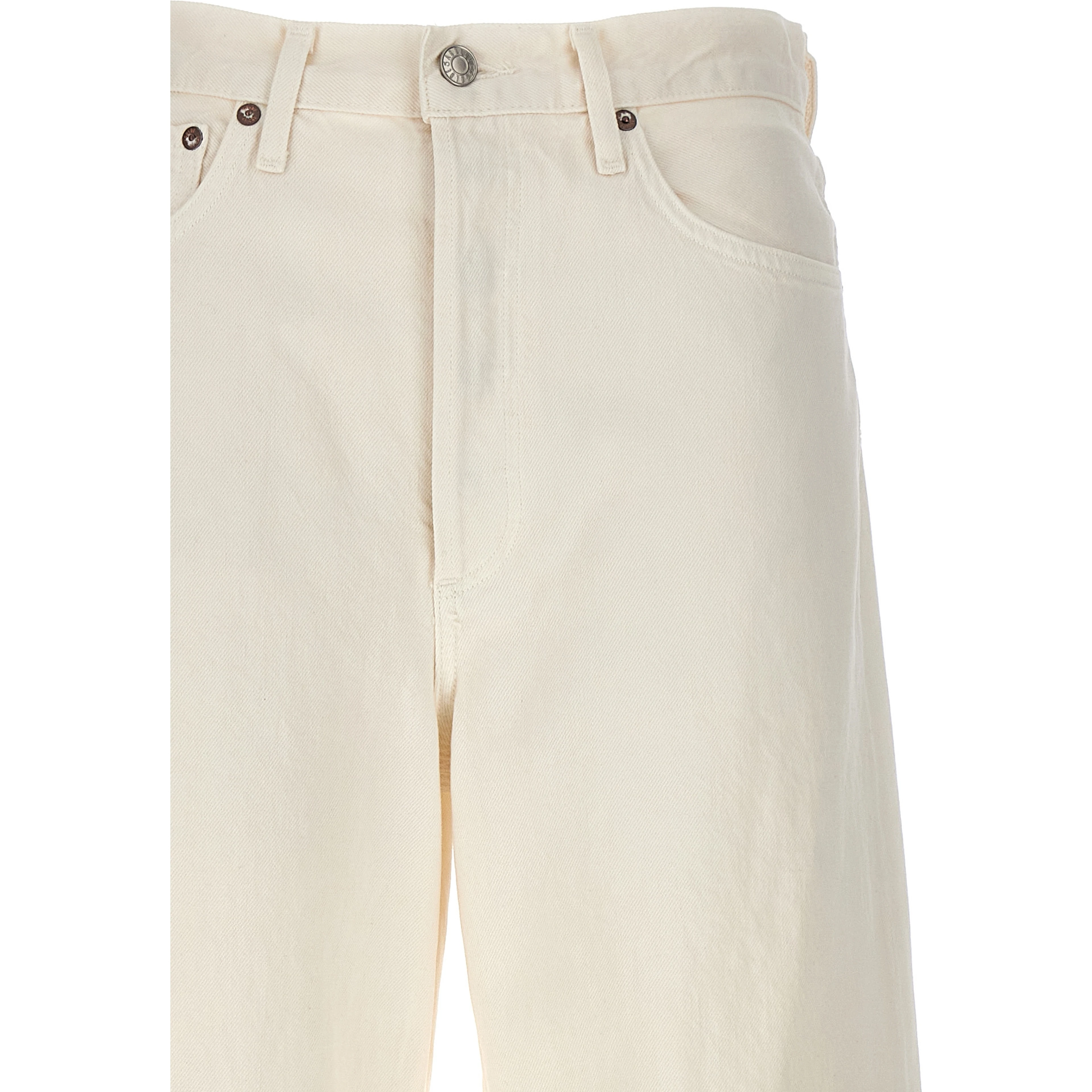 White Cotton High-Waisted Jean
