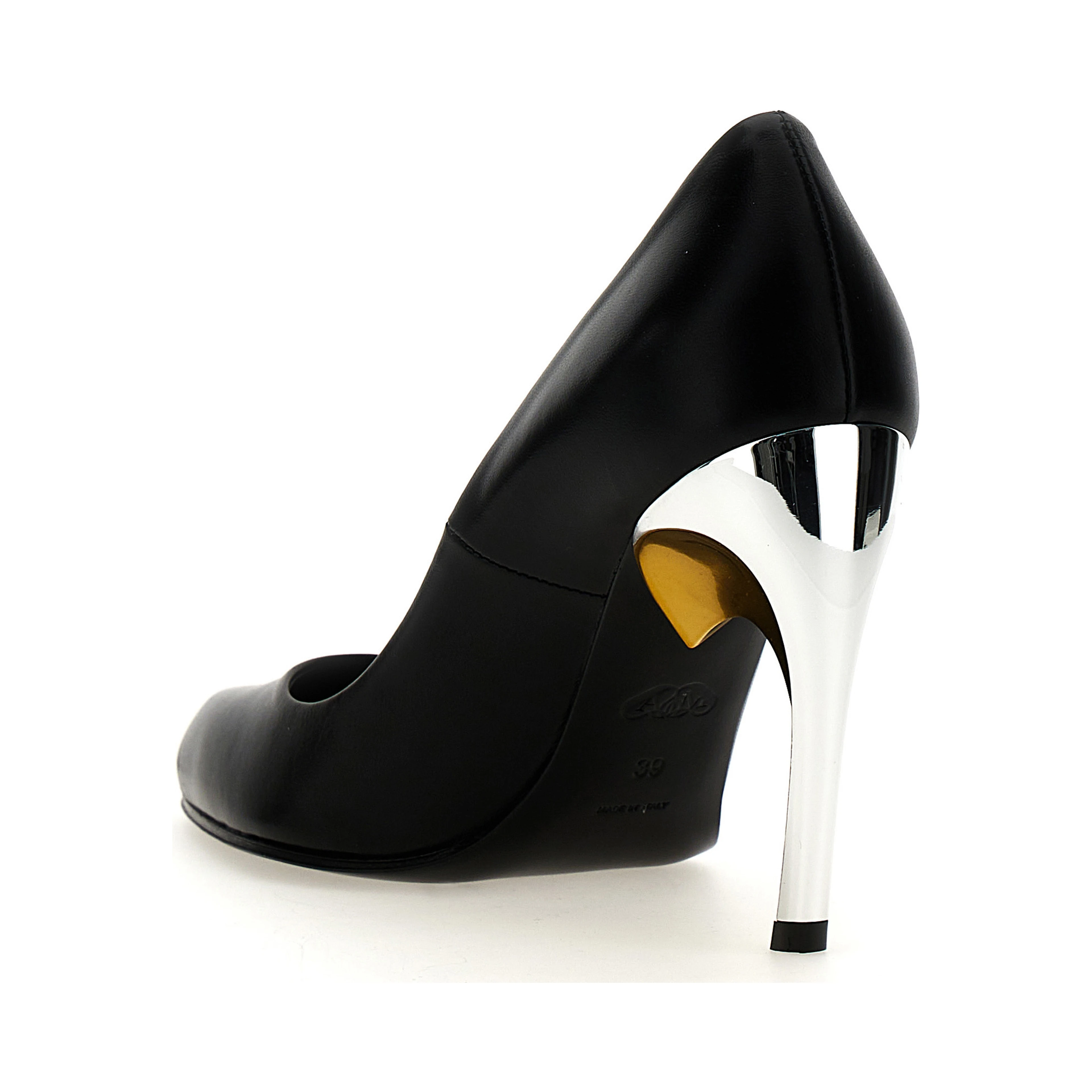 Black Lambskin High Heel Pumps