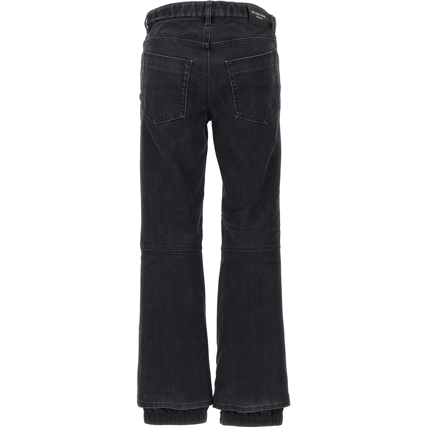 Black Cotton Flared Jeans