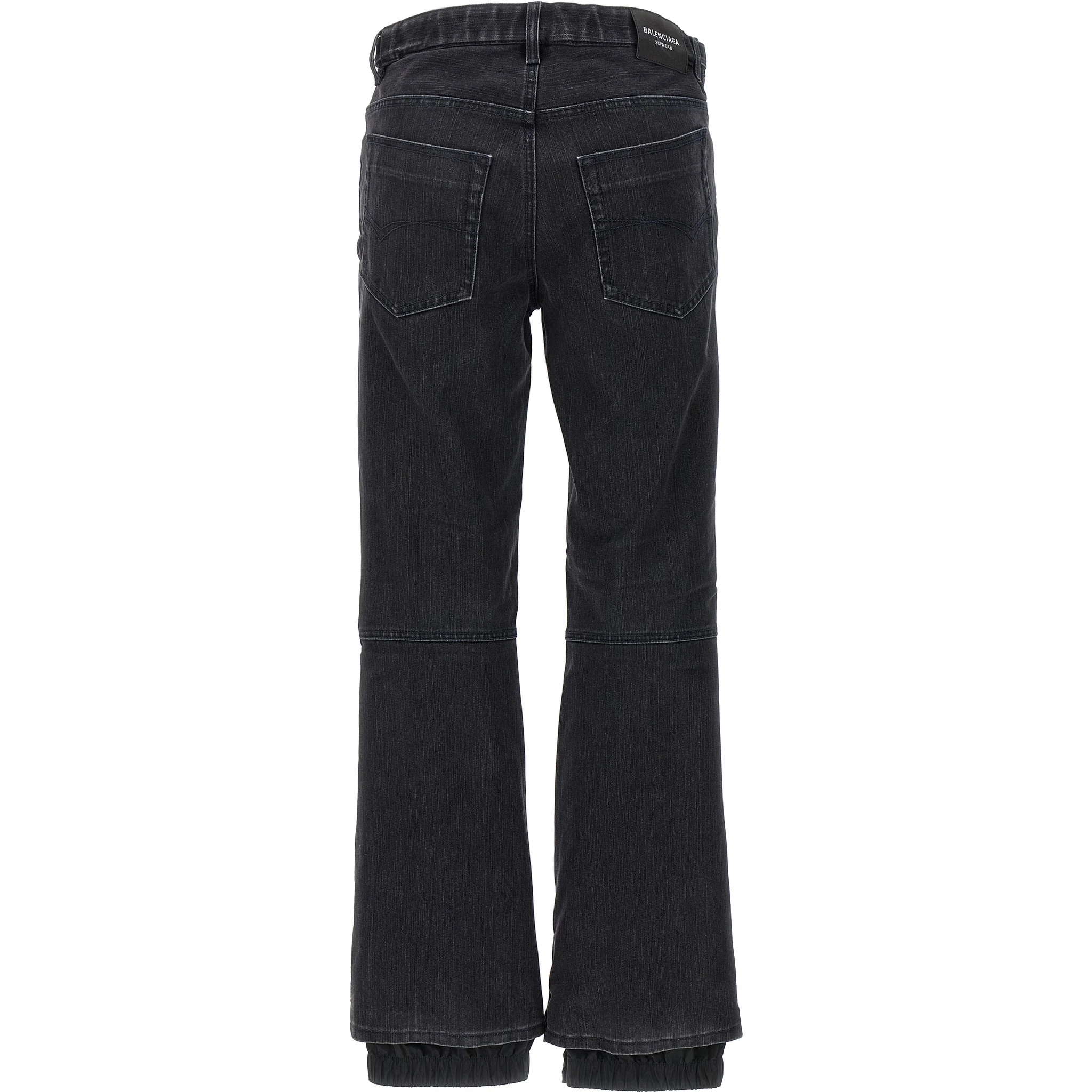 Black Cotton Flared Jeans