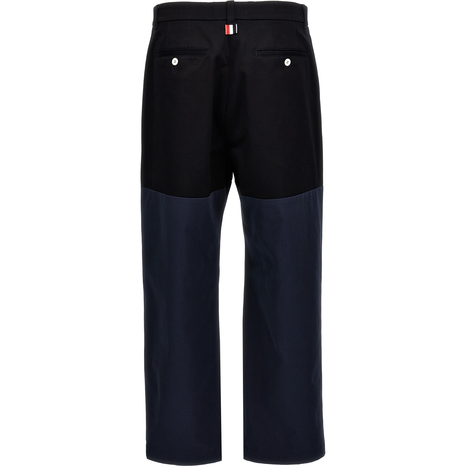 Blue Cotton Casual Pants