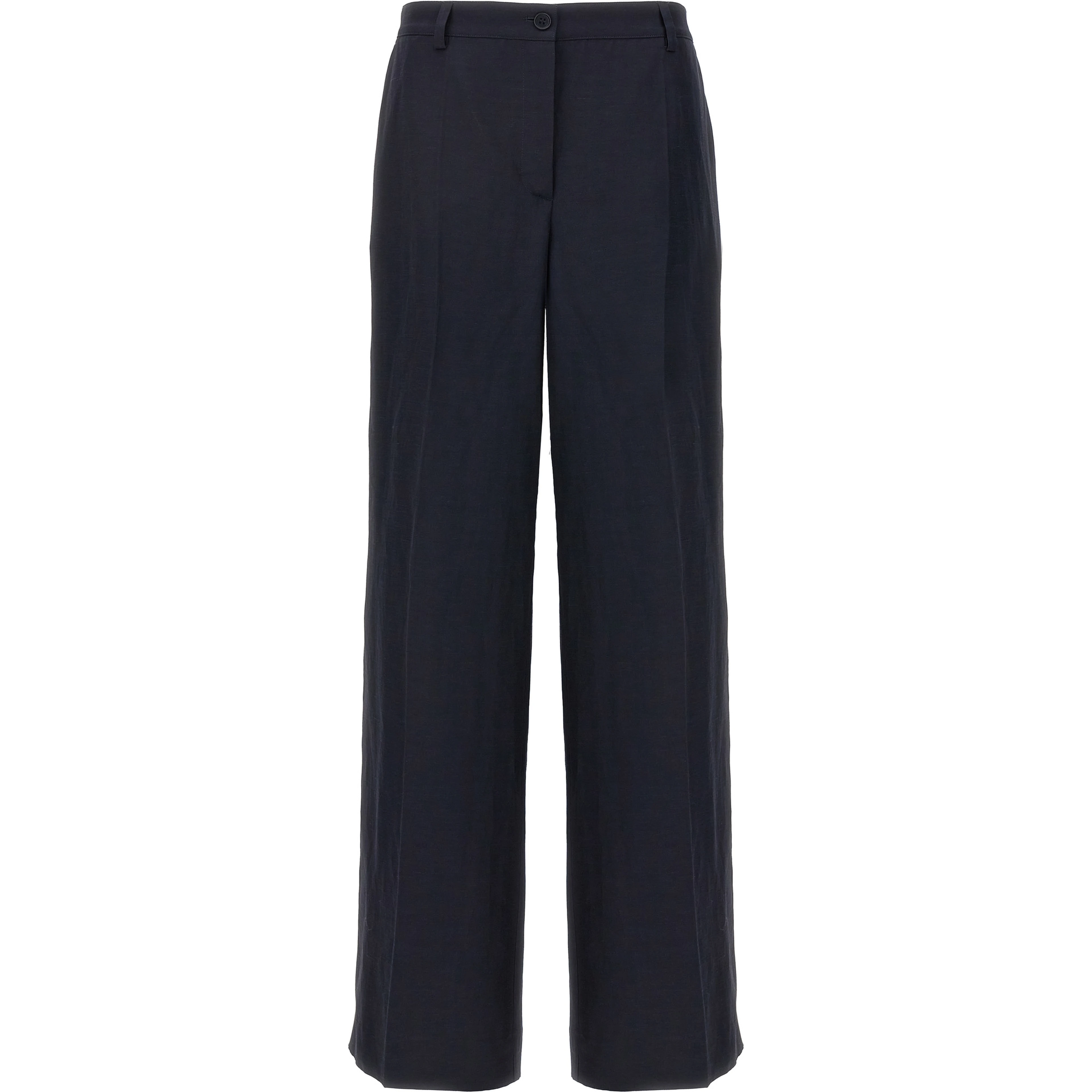 Blue Viscose Casual Pants