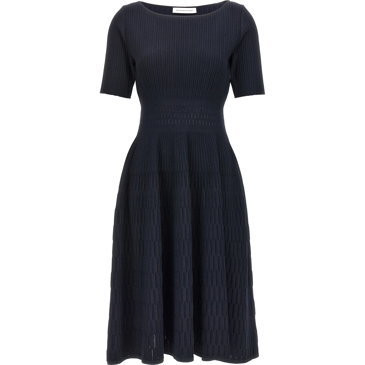 Blue Viscose Midi Dress