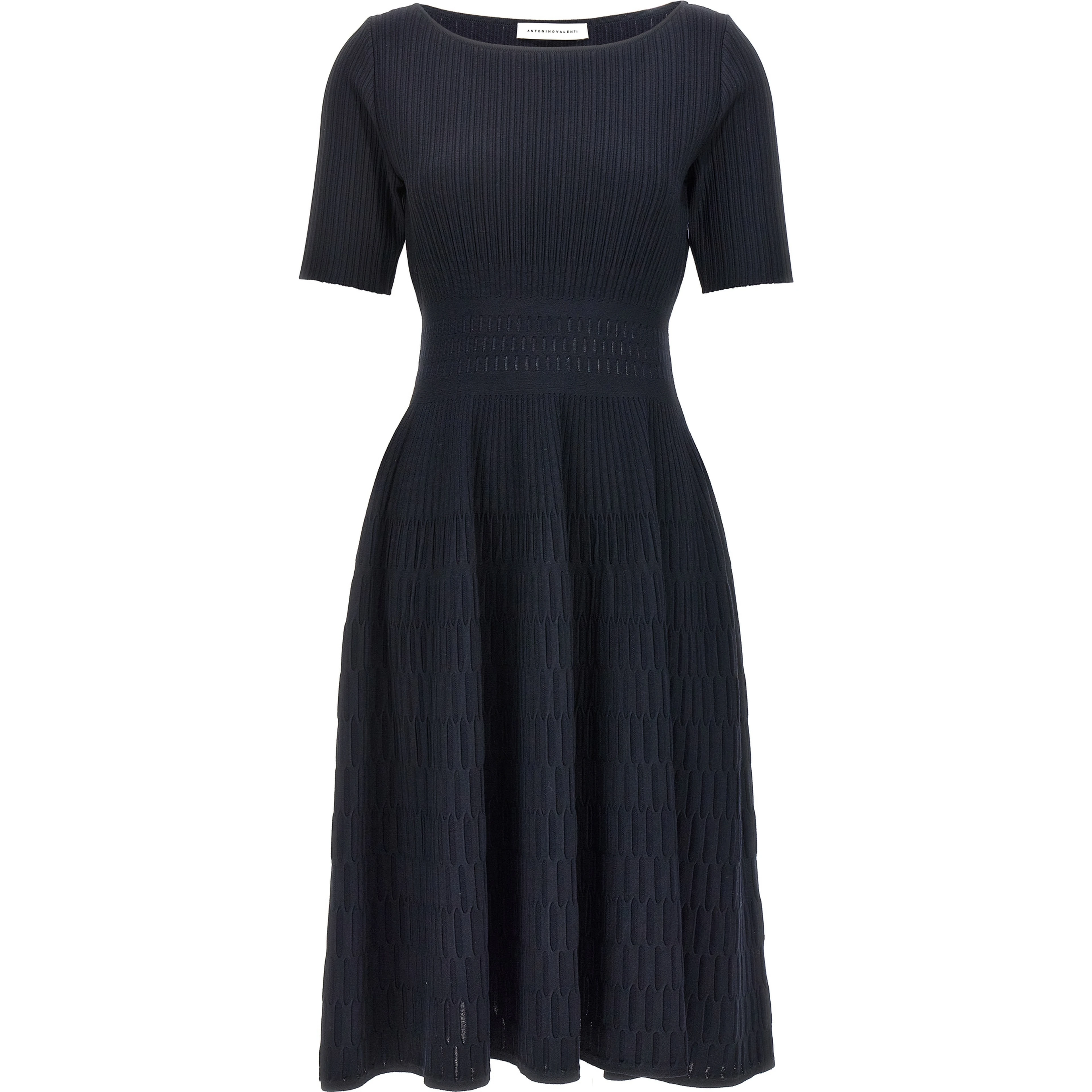 Blue Viscose Midi Dress