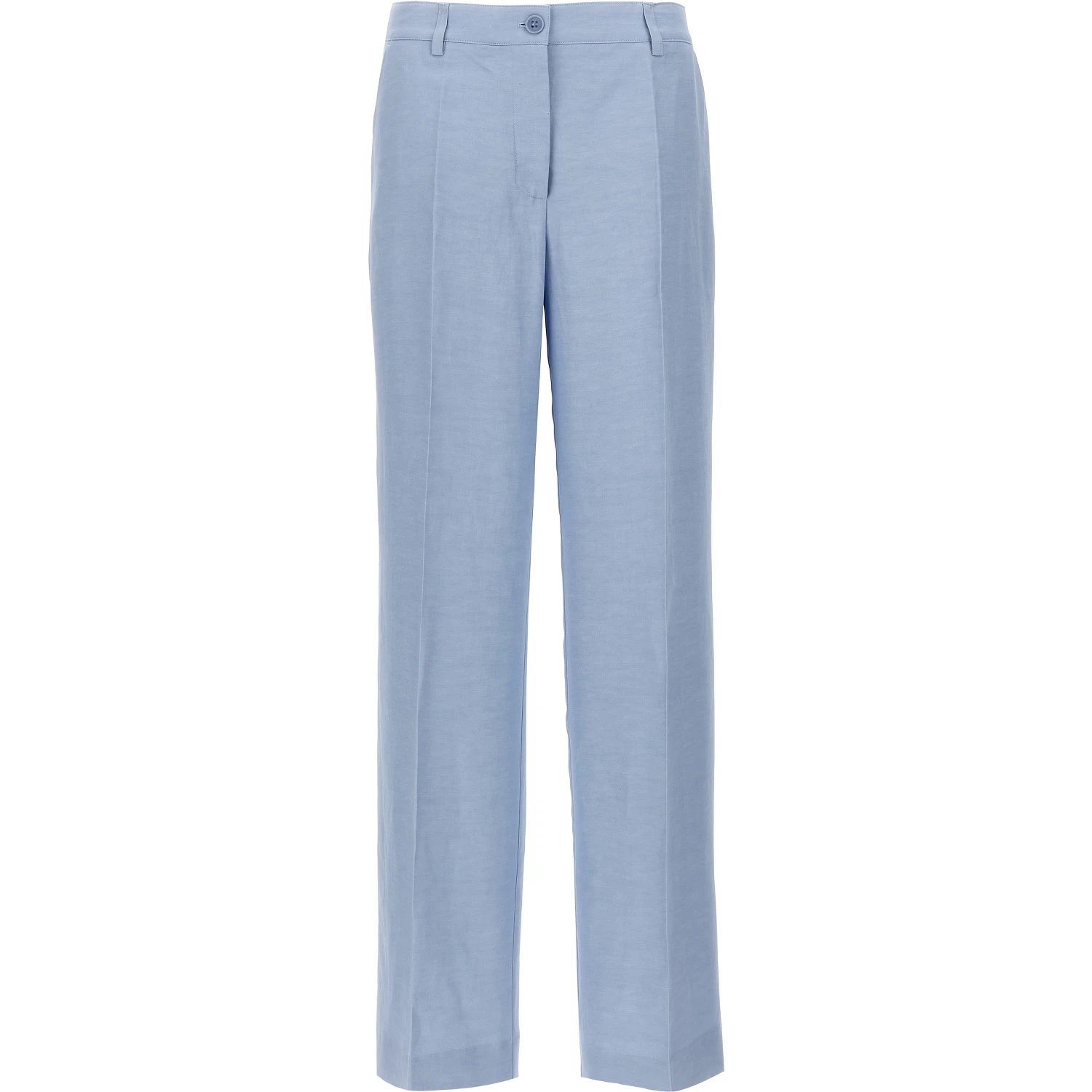 Blue Viscose Casual Pants