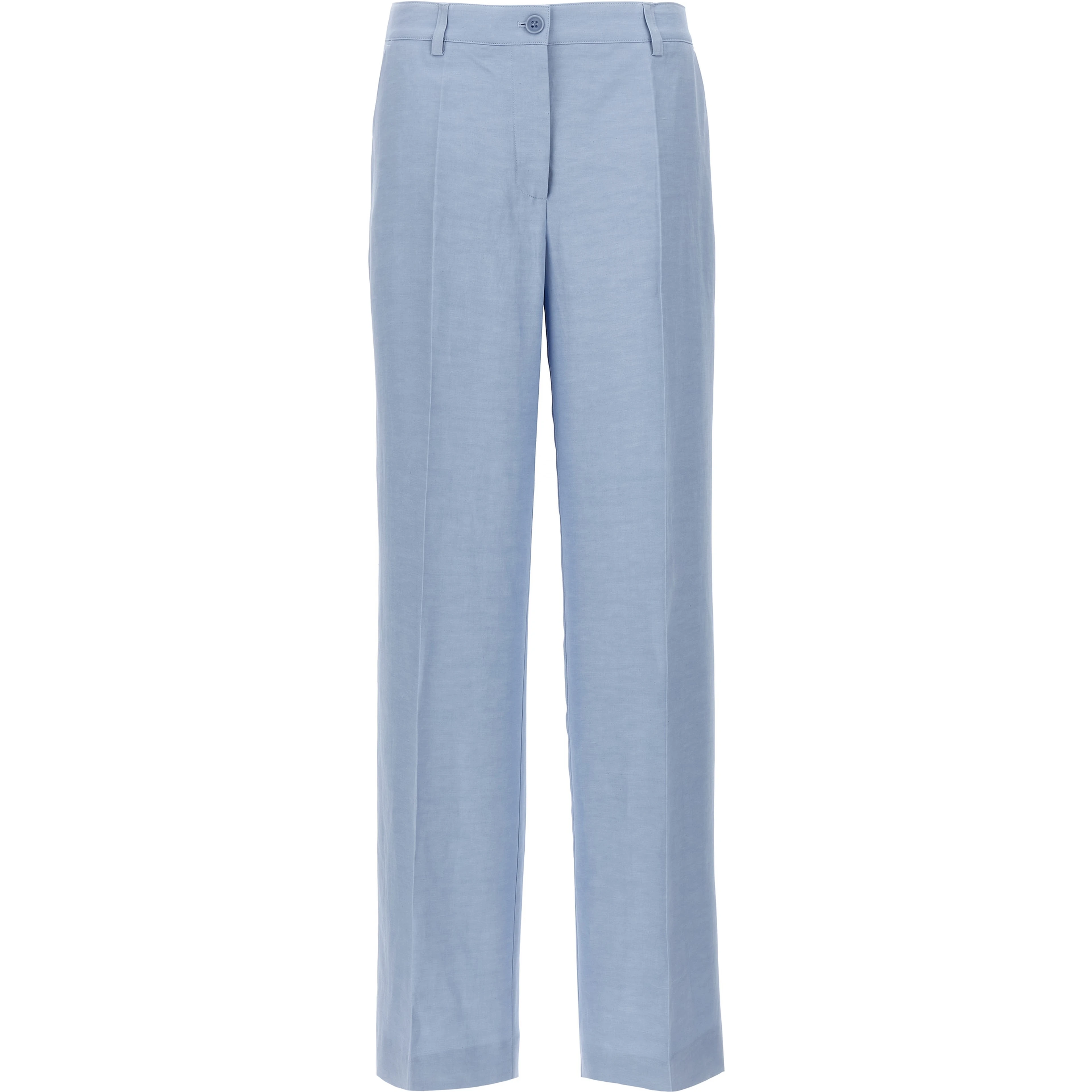 Blue Viscose Casual Pants