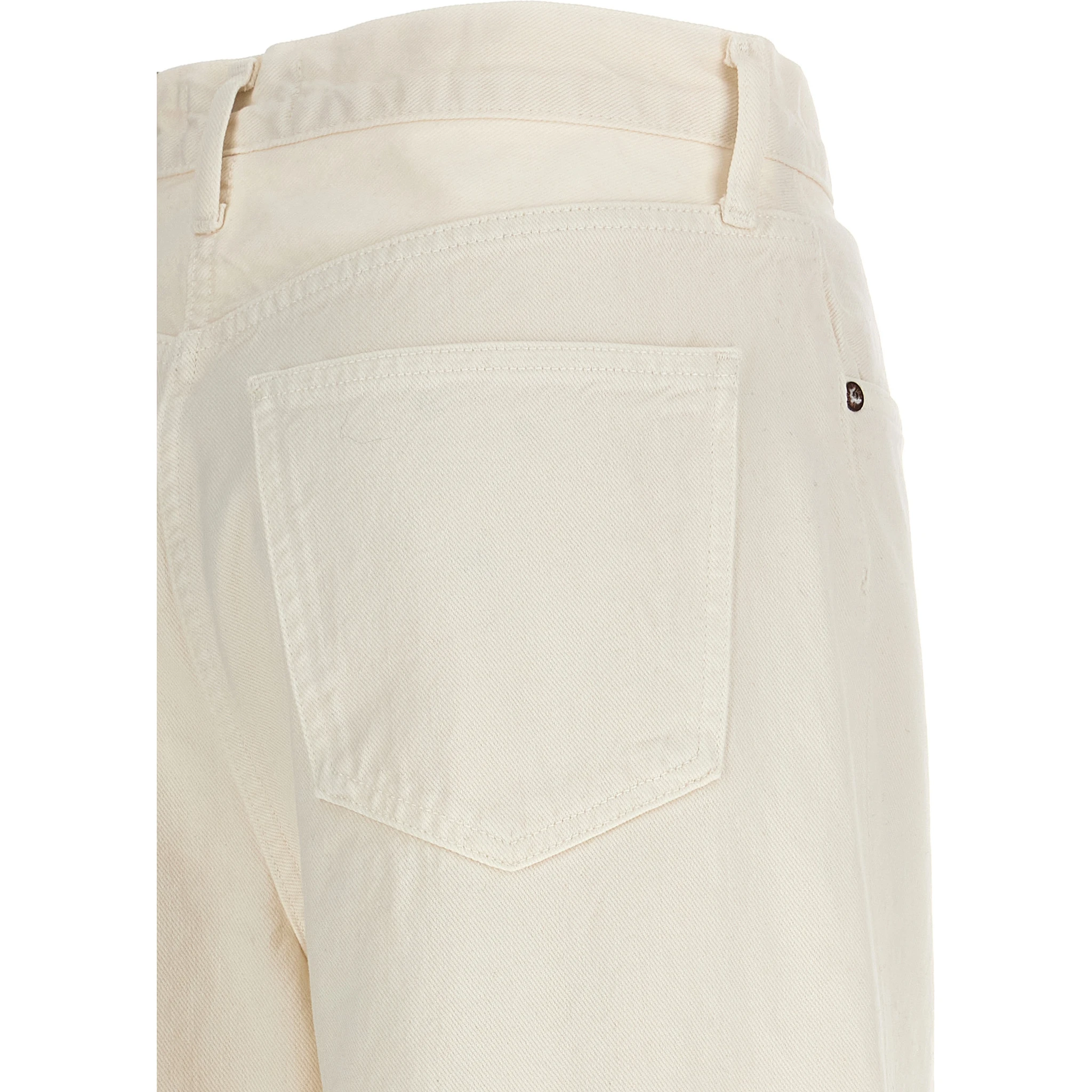 White Cotton High-Waisted Jean