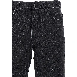 Black Cotton Flared Jeans