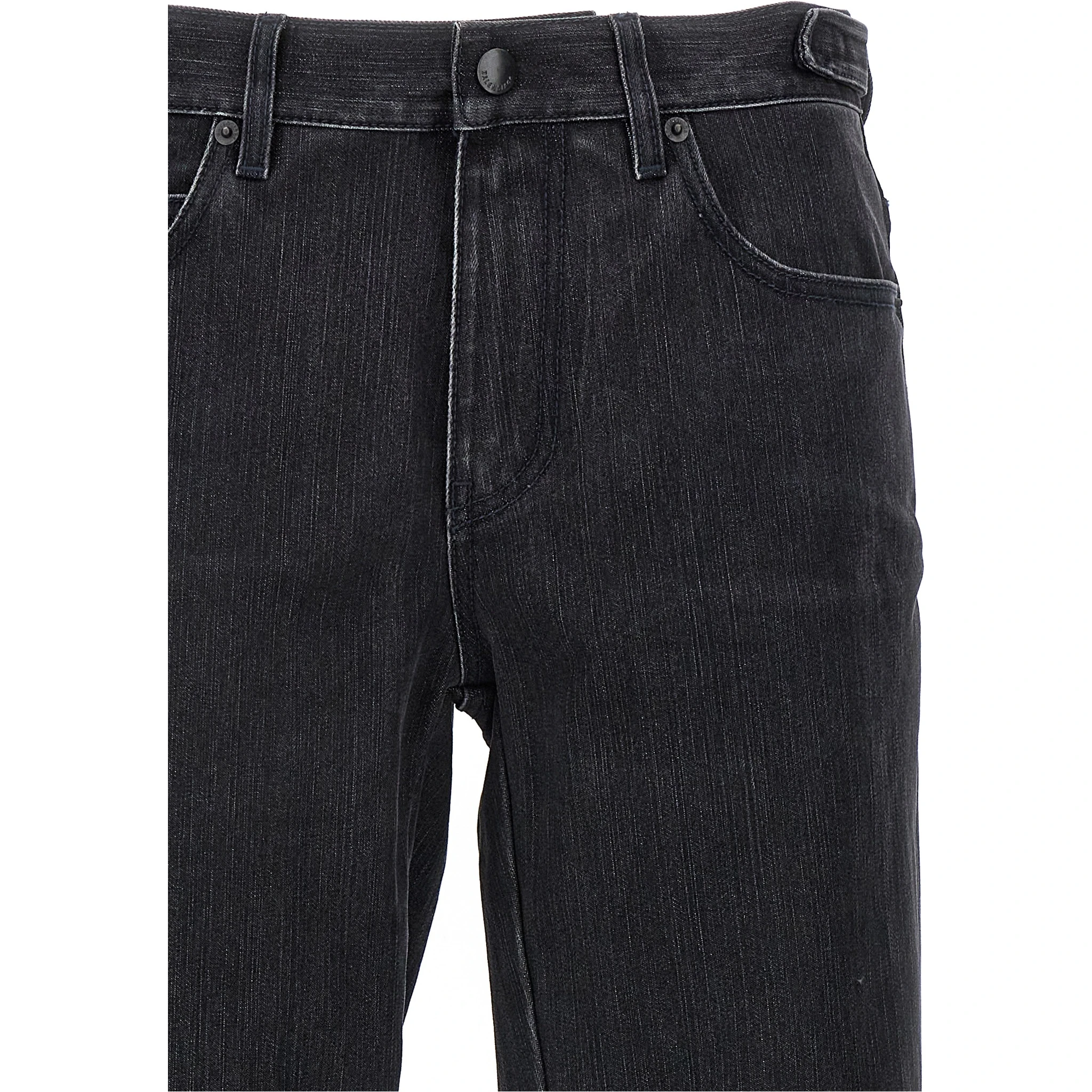Black Cotton Flared Jeans