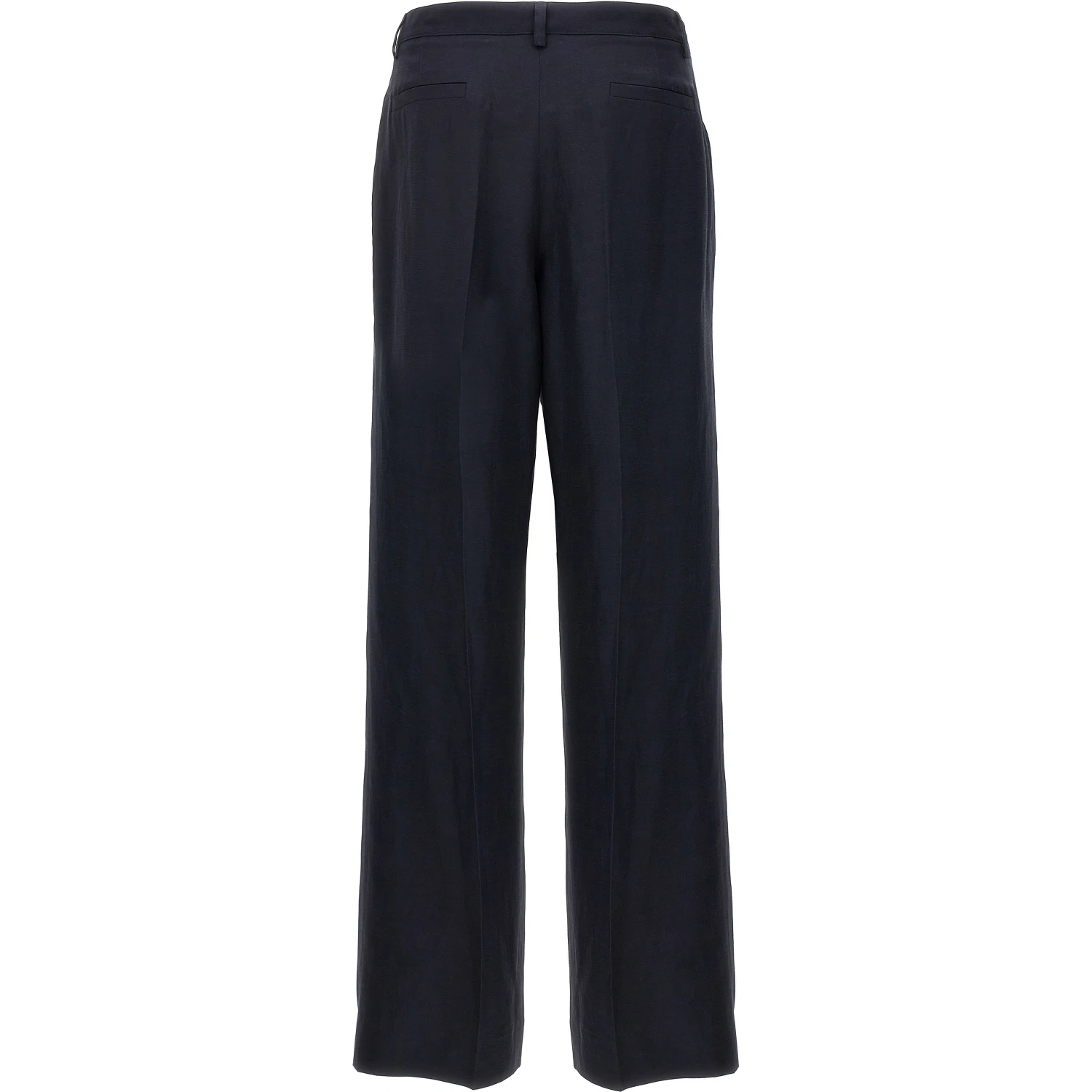 Blue Viscose Casual Pants