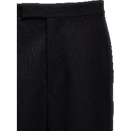 Blue Cotton Casual Pants