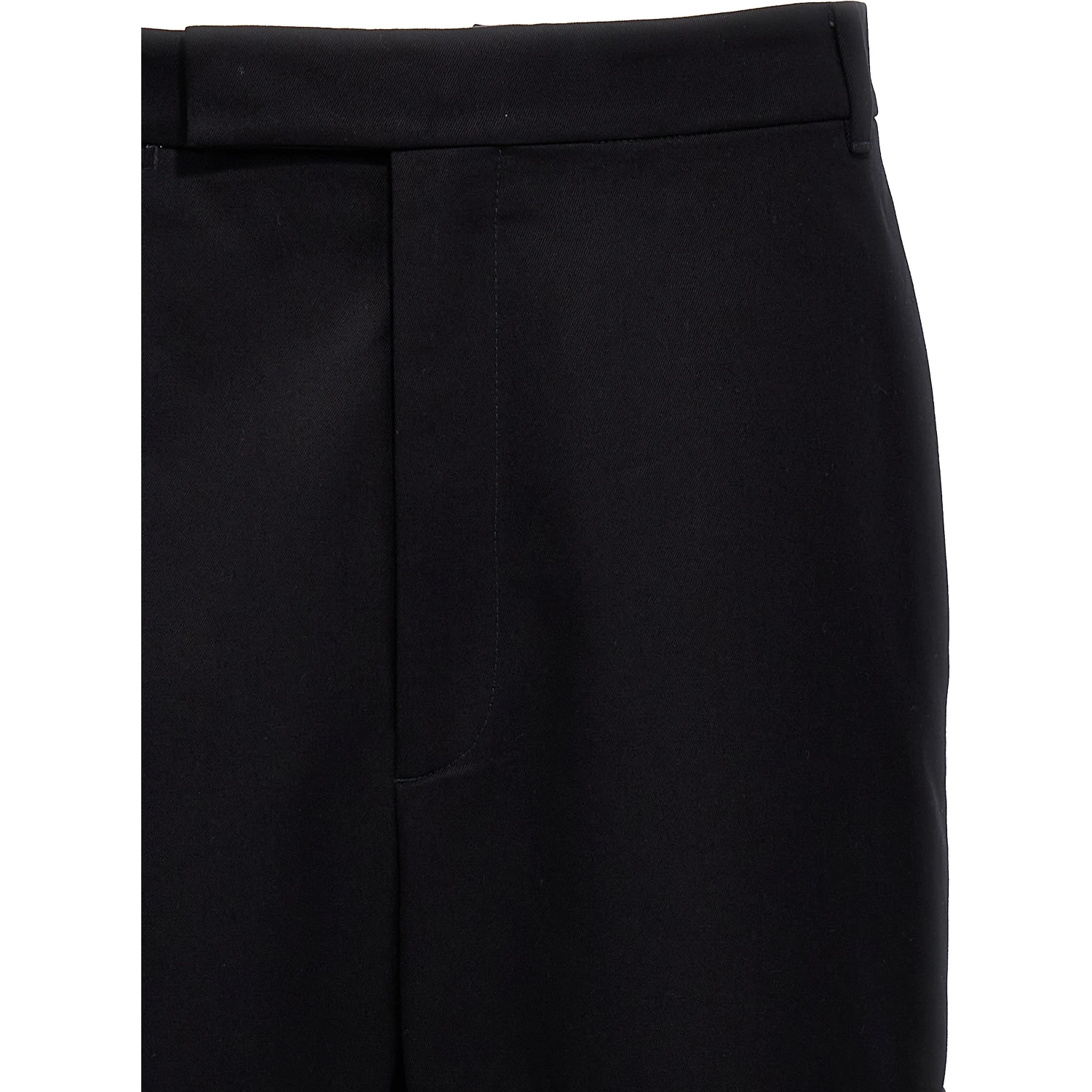 Blue Cotton Casual Pants