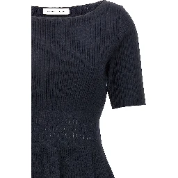 Blue Viscose Midi Dress