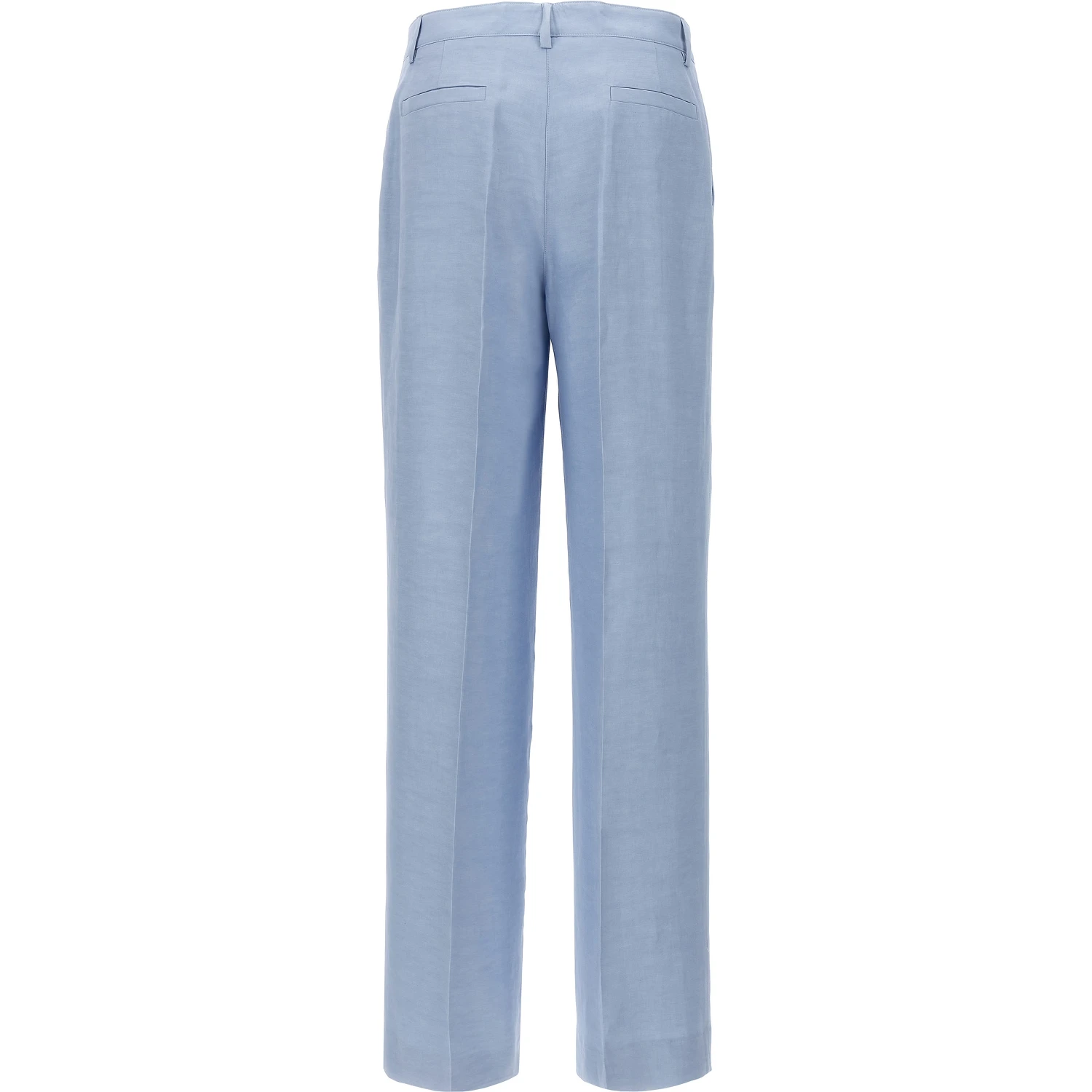 Blue Viscose Casual Pants