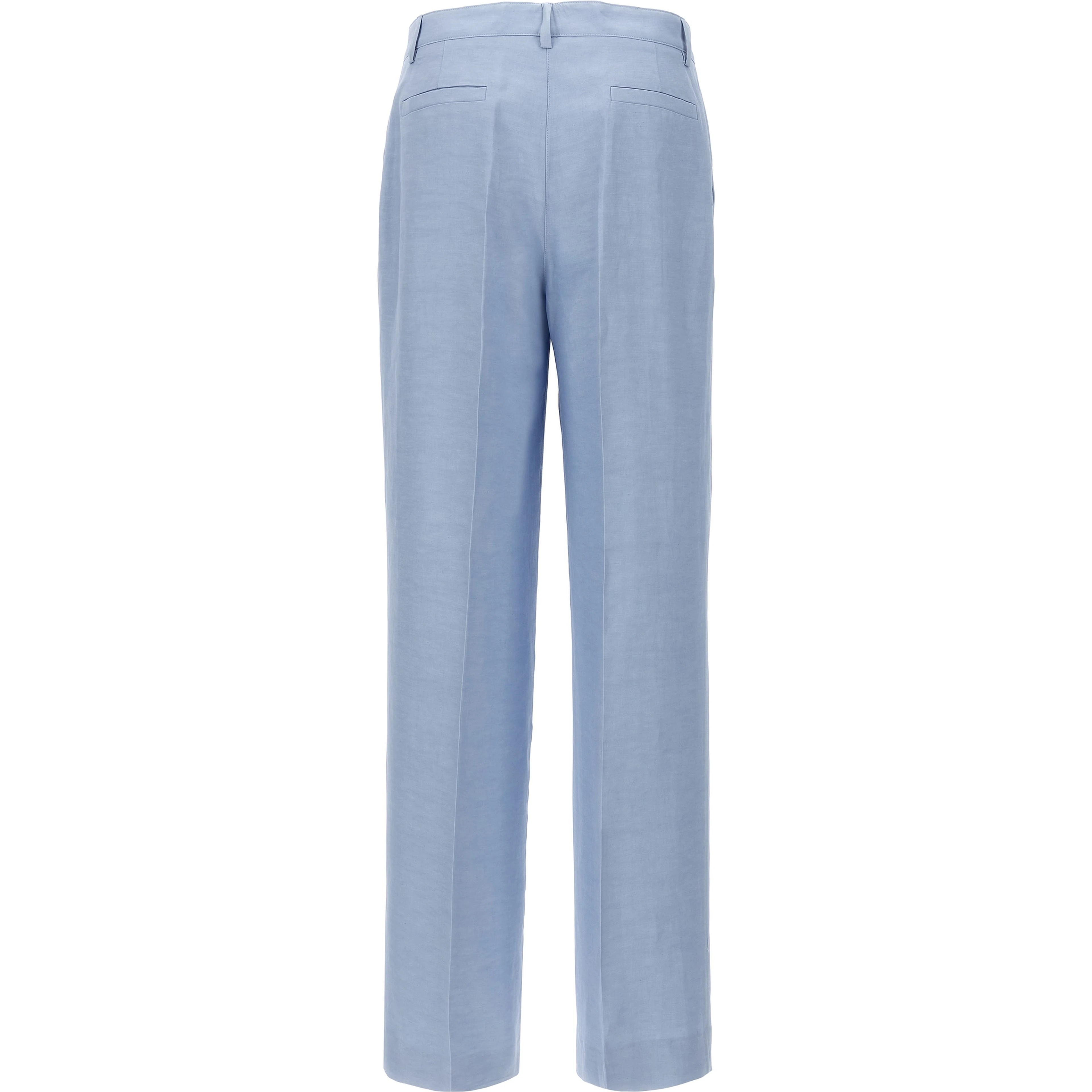 Blue Viscose Casual Pants