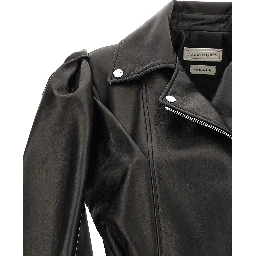 Black Lamb Leather Sleeveless Jacket