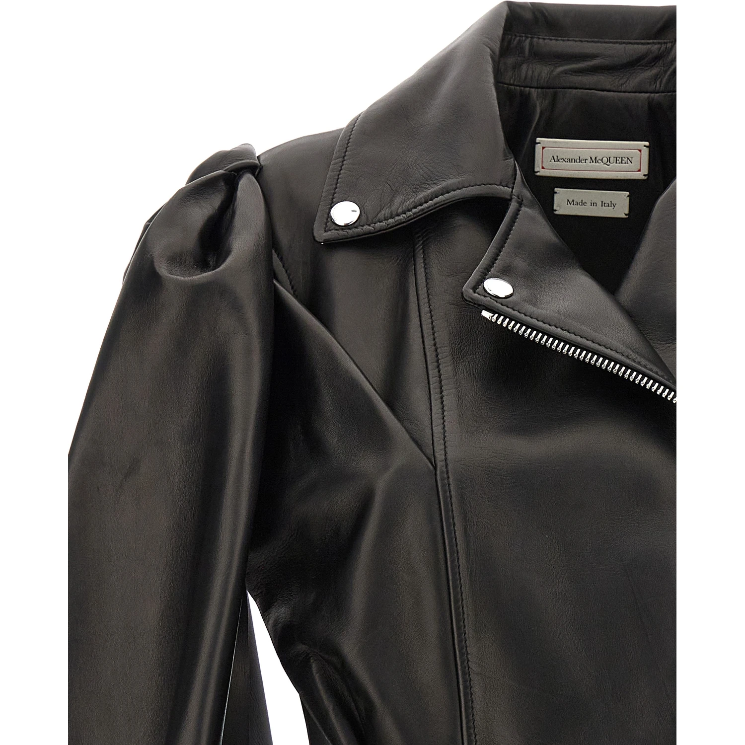 Black Lamb Leather Sleeveless Jacket