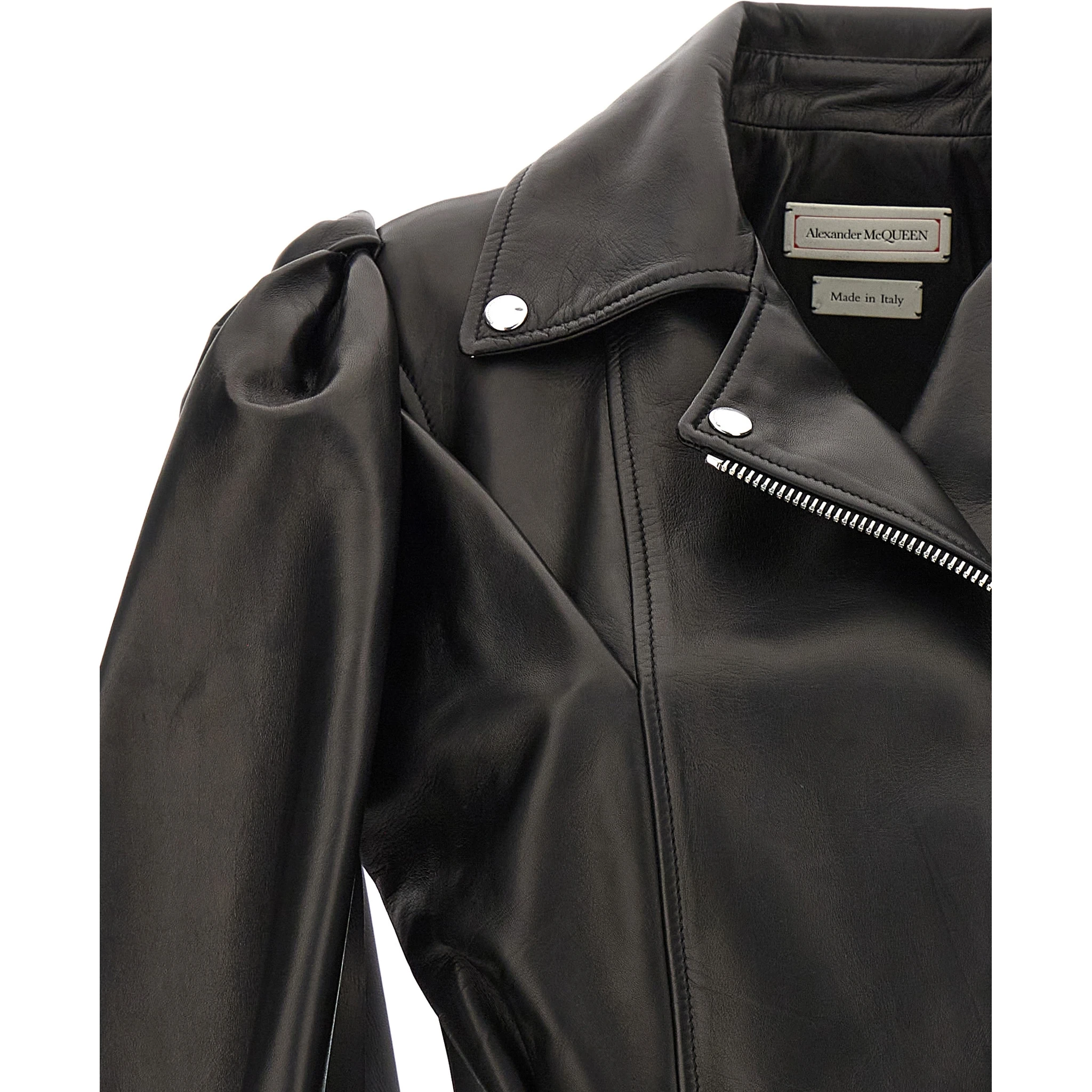 Black Lamb Leather Sleeveless Jacket