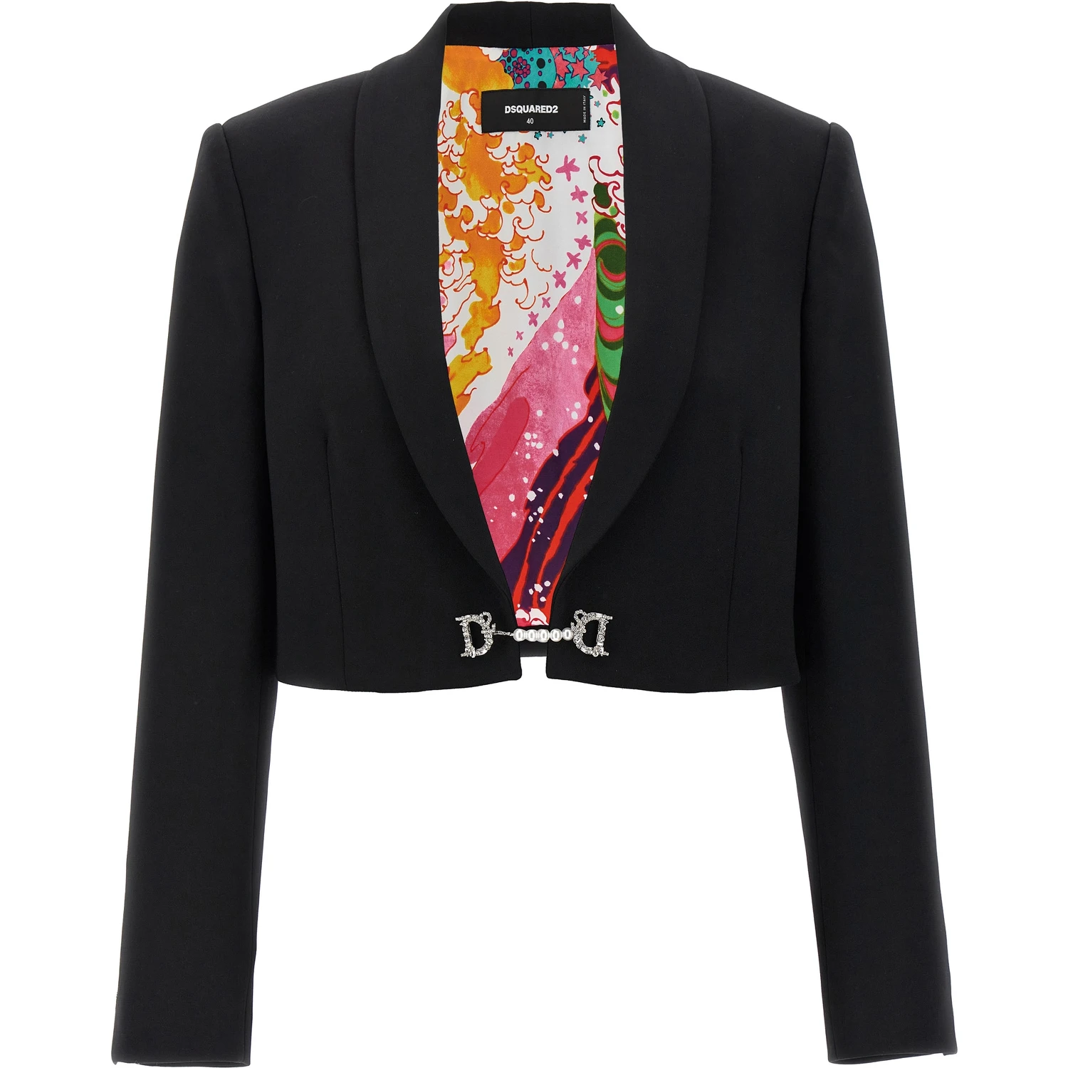 Black Polyester Full-Length Jacket