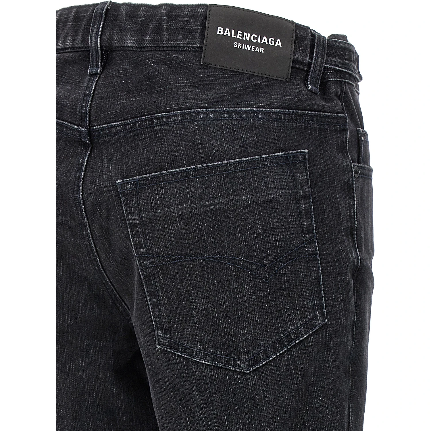 Black Cotton Flared Jeans