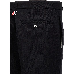 Blue Cotton Casual Pants