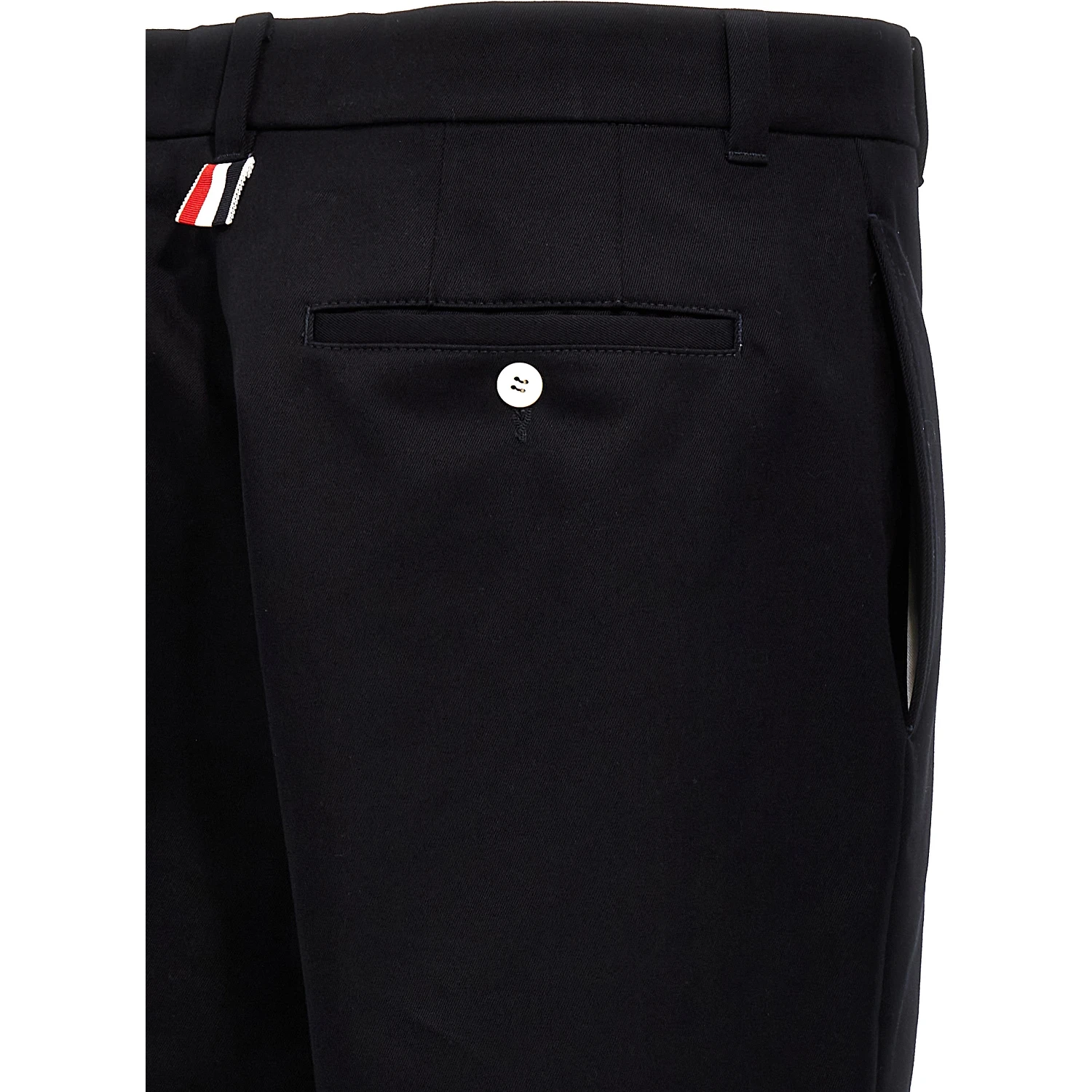 Blue Cotton Casual Pants