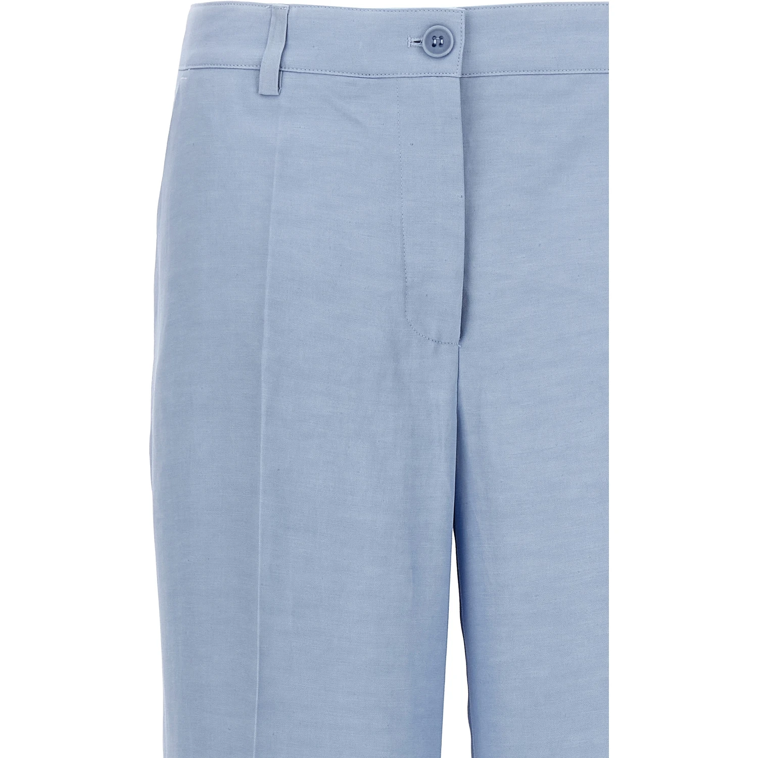 Blue Viscose Casual Pants