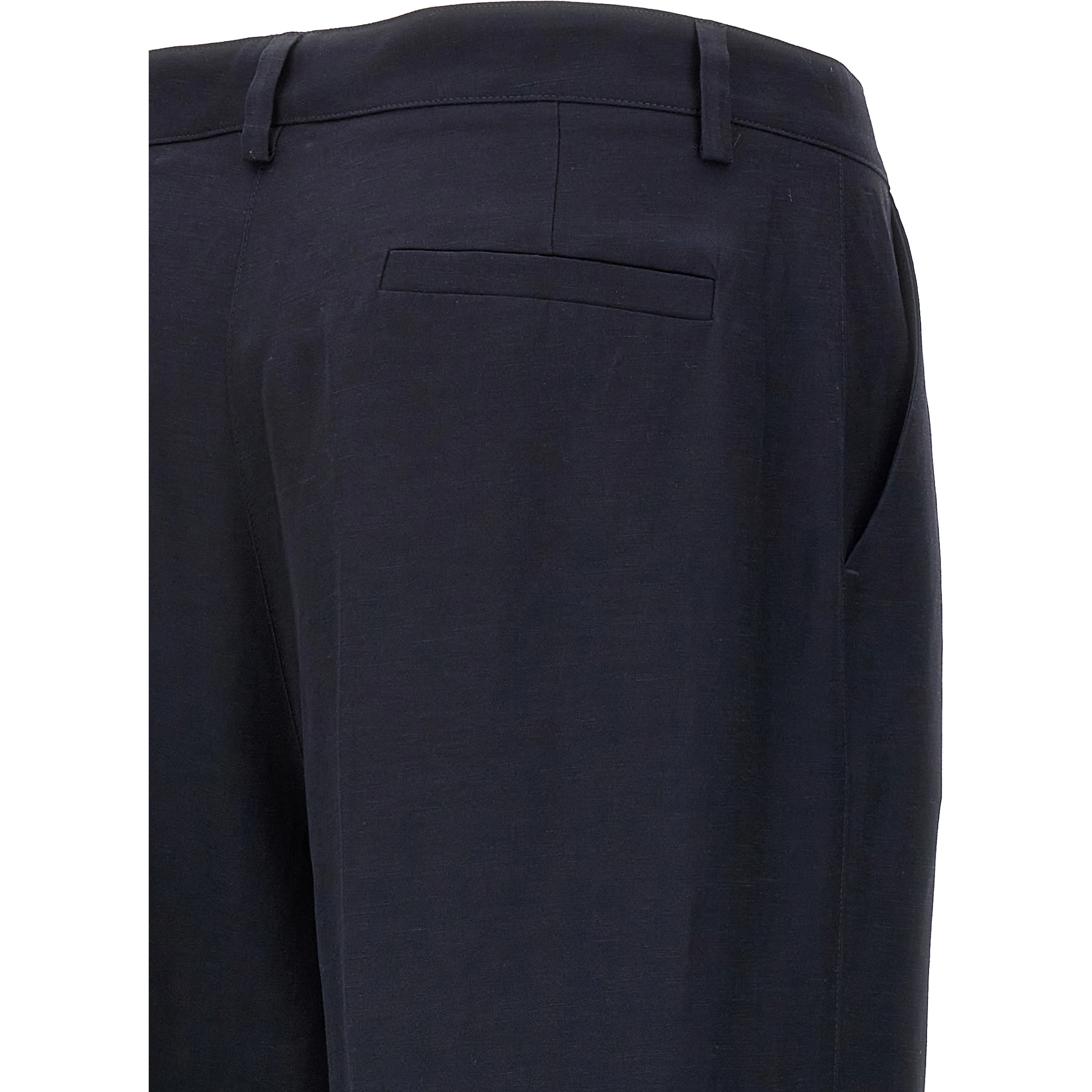 Blue Viscose Casual Pants