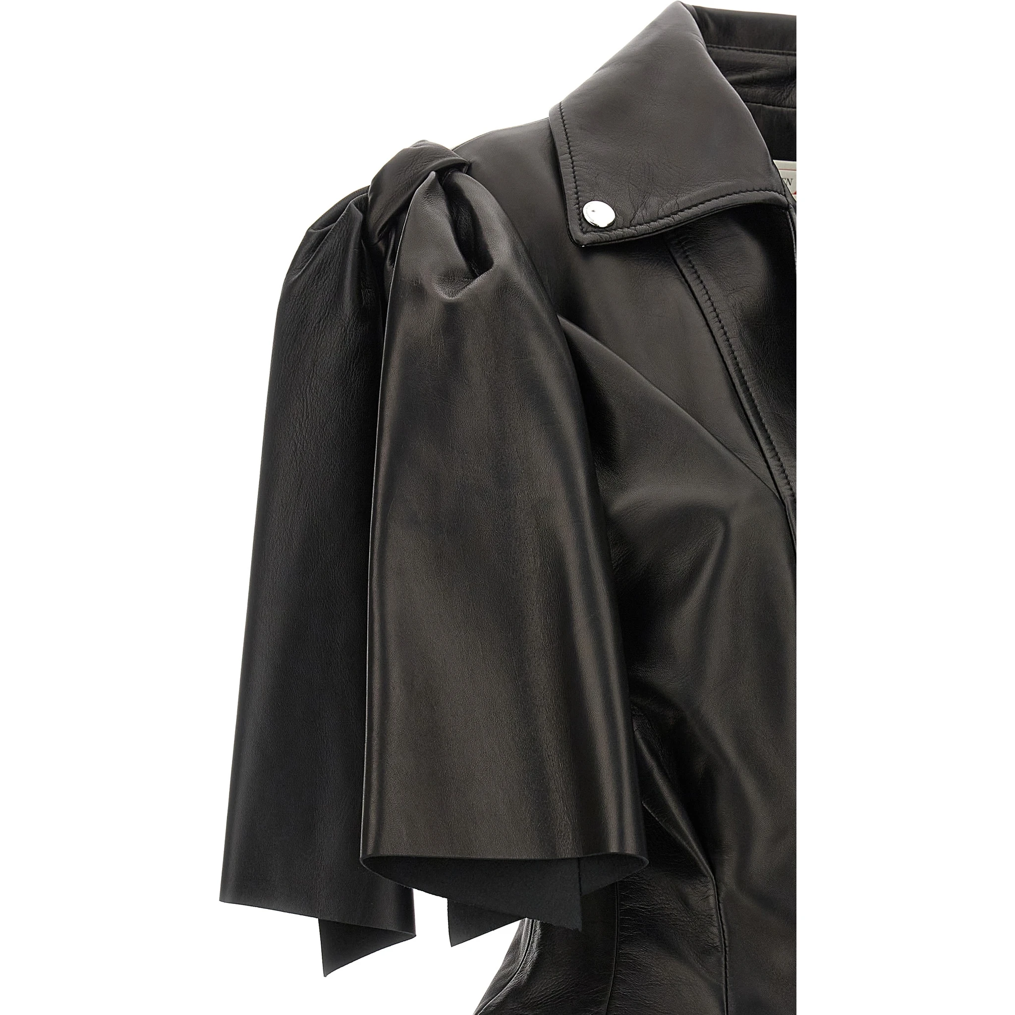 Black Lamb Leather Sleeveless Jacket