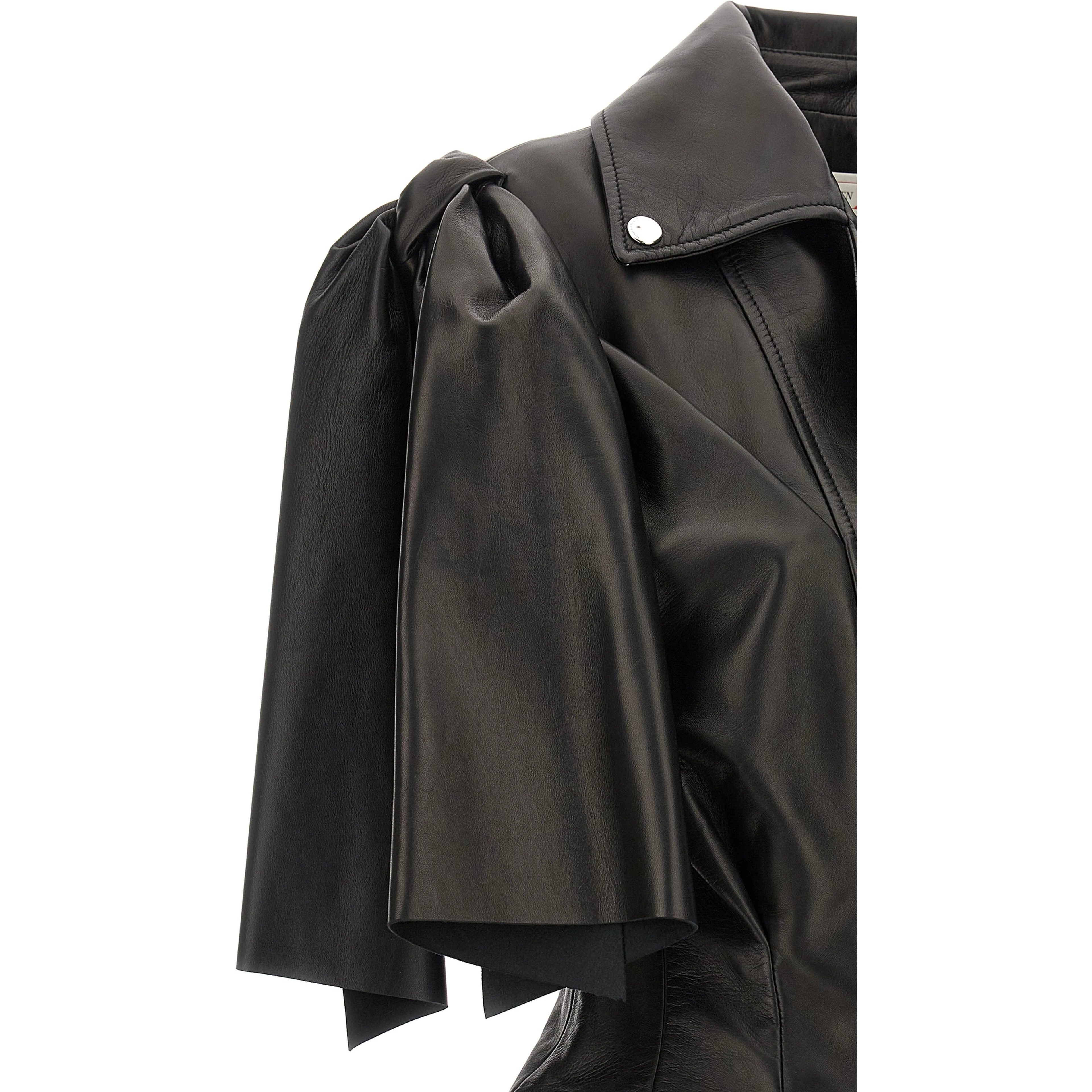 Black Lamb Leather Sleeveless Jacket