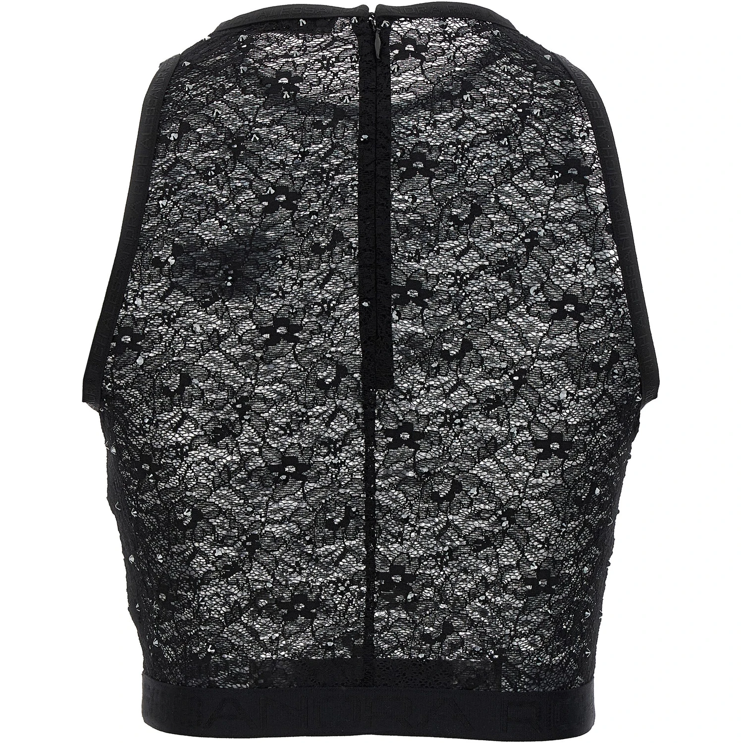 Black Polyamide Sleeveles T-Shirt