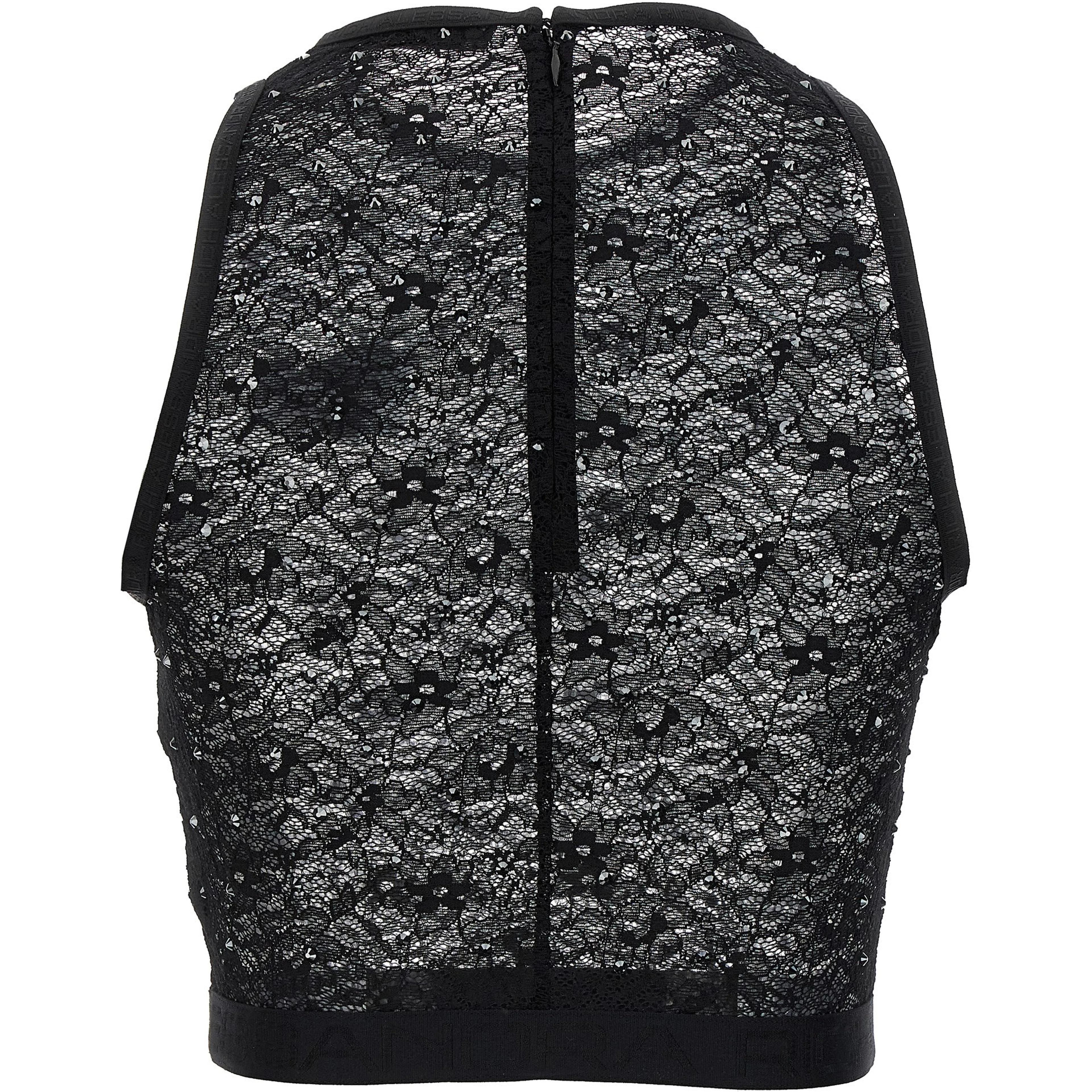 Black Polyamide Sleeveles T-Shirt