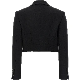 Black Polyester Full-Length Jacket