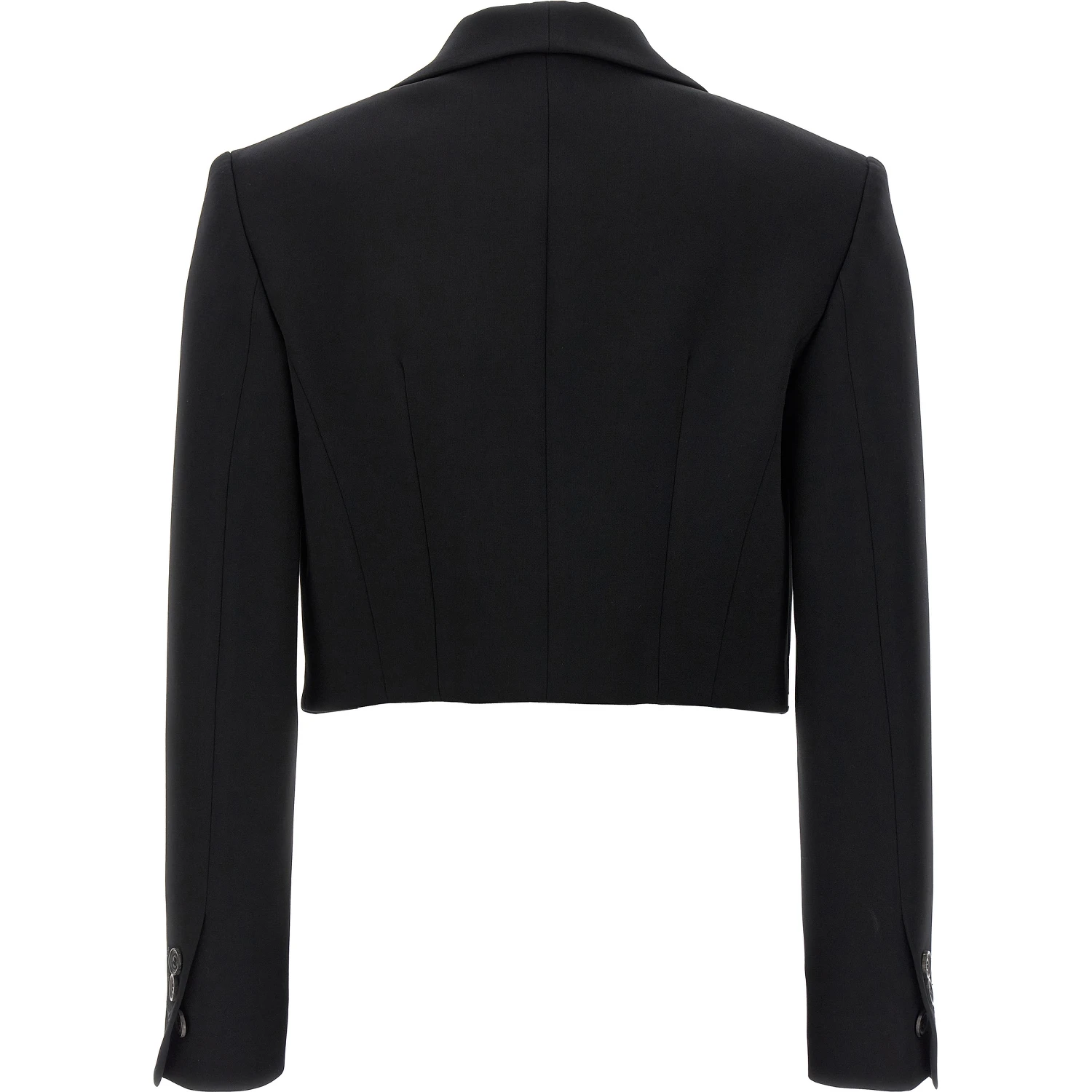 Black Polyester Full-Length Jacket