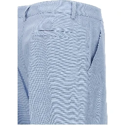 Blue Viscose Casual Pants