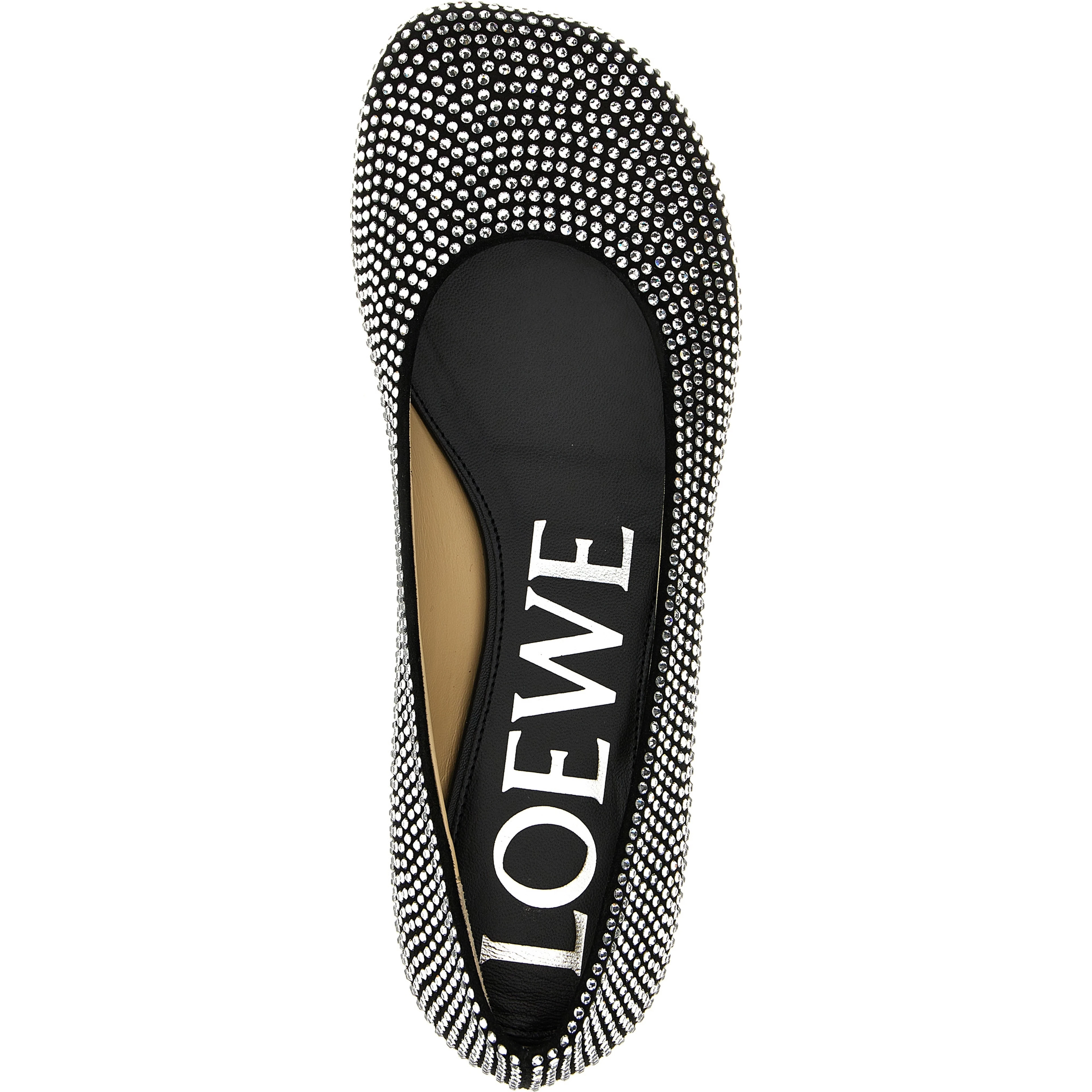 Black Goatskin Ballet Flats