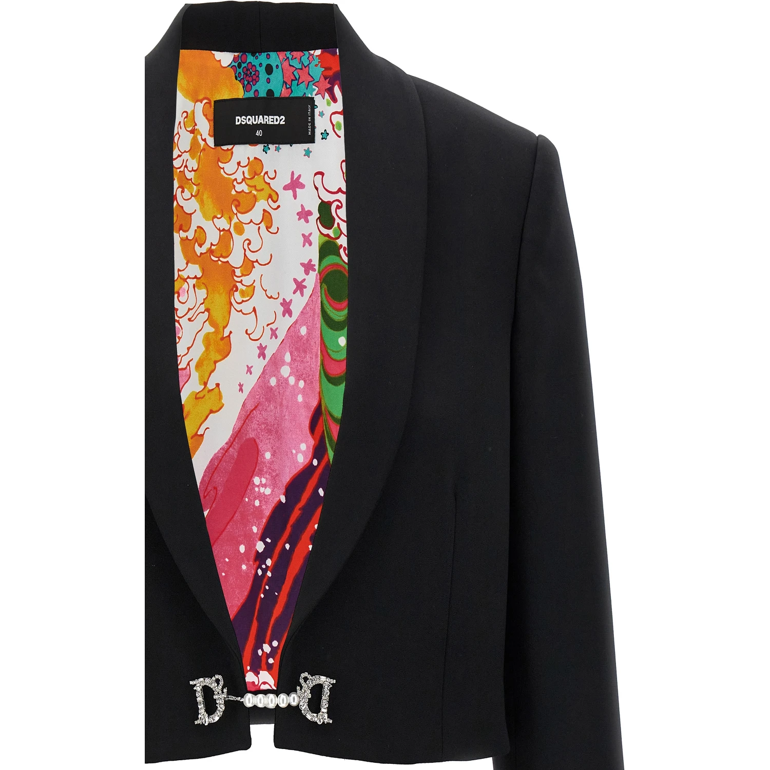 Black Polyester Full-Length Jacket
