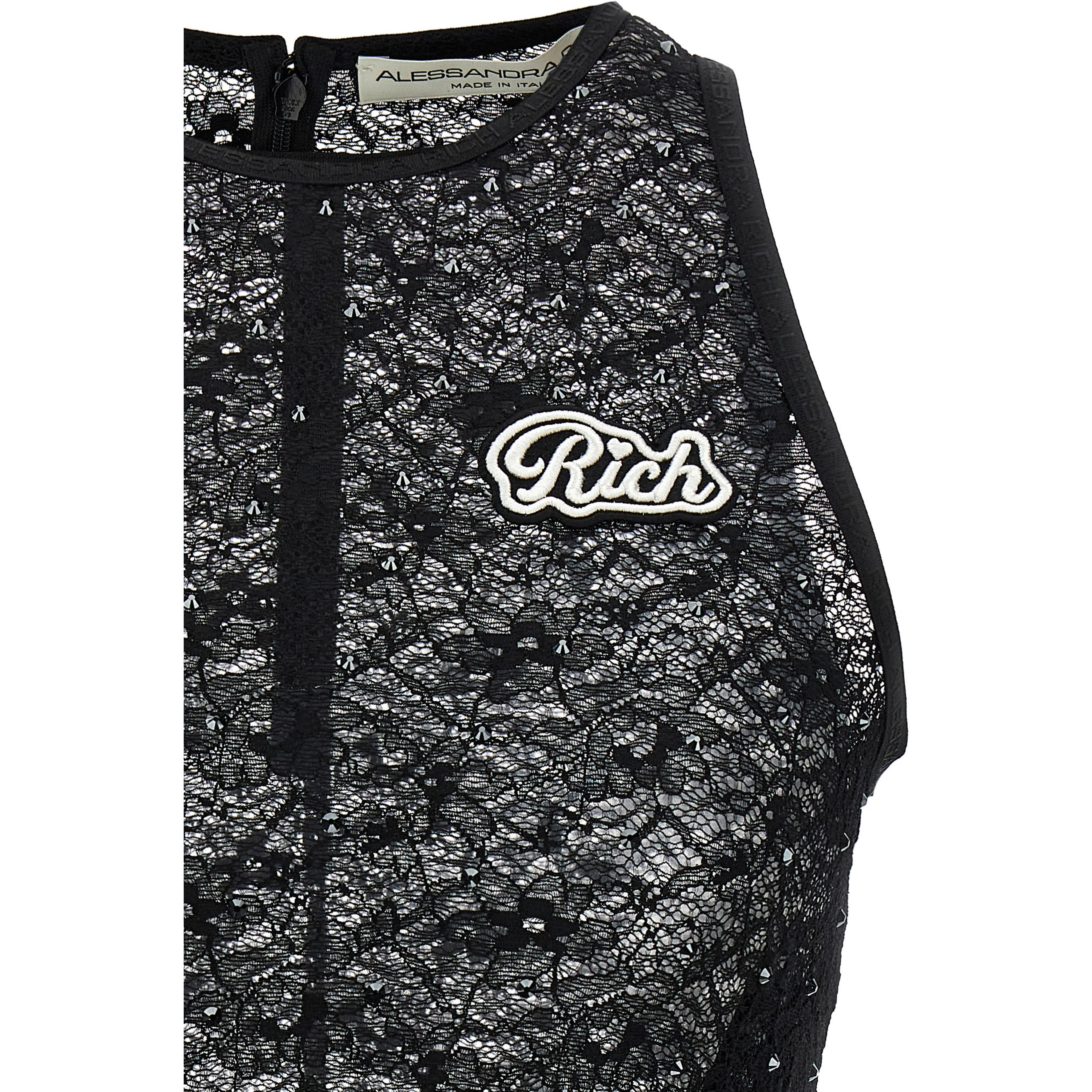 Black Polyamide Sleeveles T-Shirt