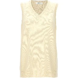 Bicolor Wool Sleeveless Jacket
