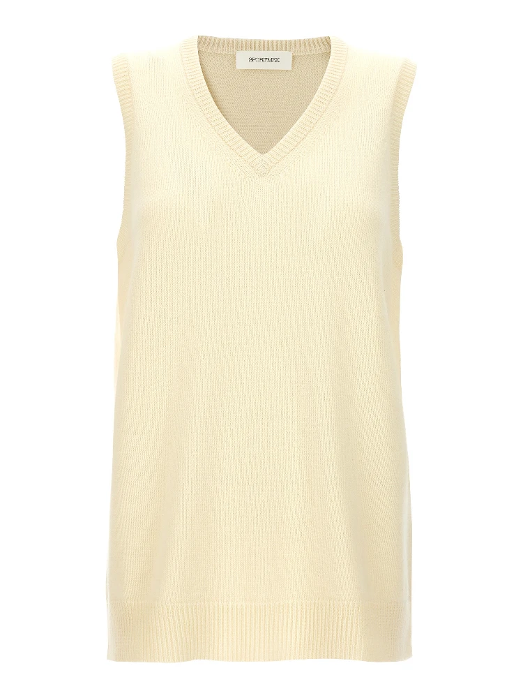 Bicolor Wool Sleeveless Jacket