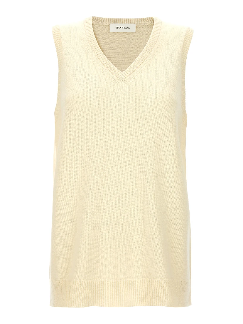 Bicolor Wool Sleeveless Jacket