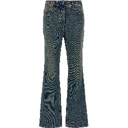 Blue Cotton Bootcut Jeans