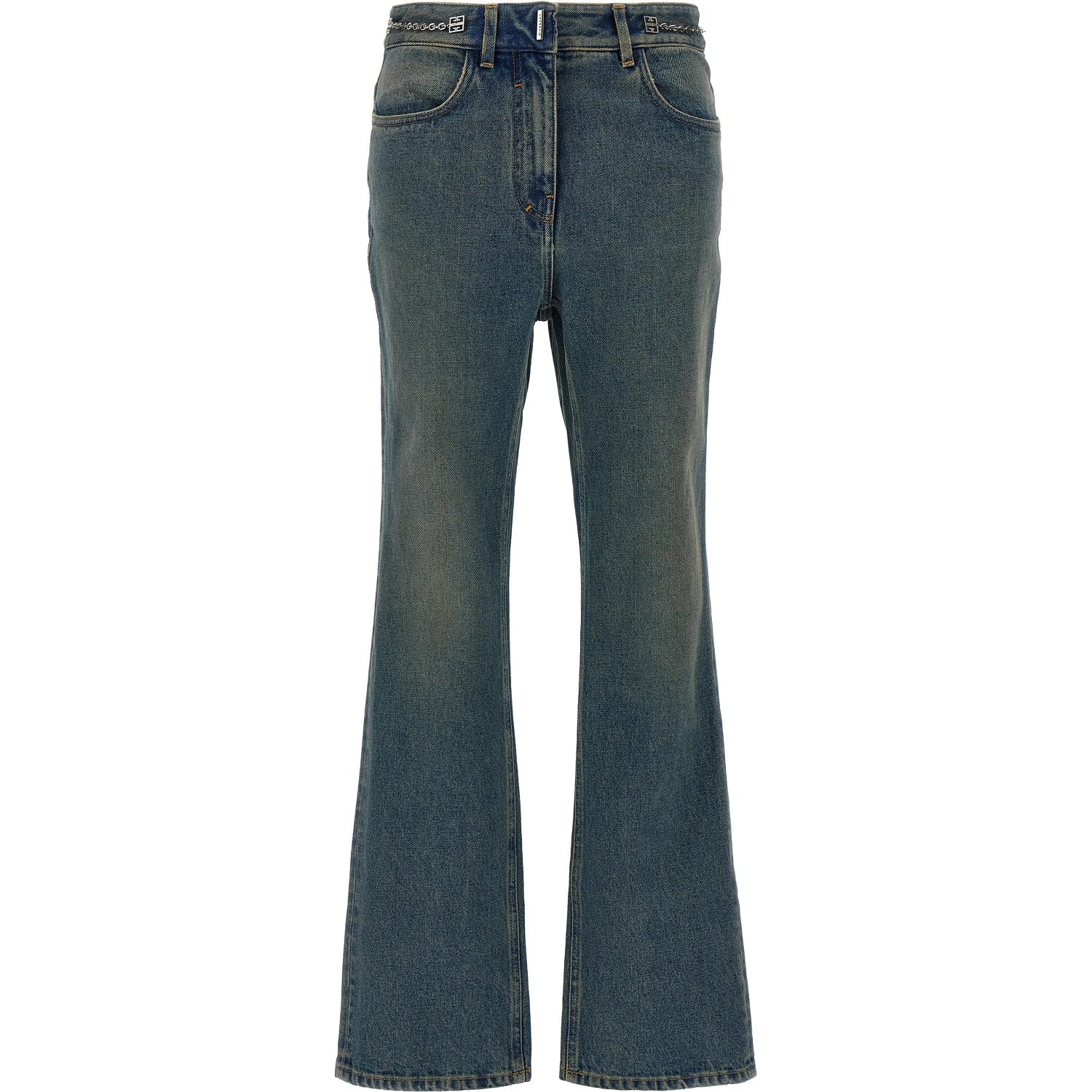 Blue Cotton Bootcut Jeans