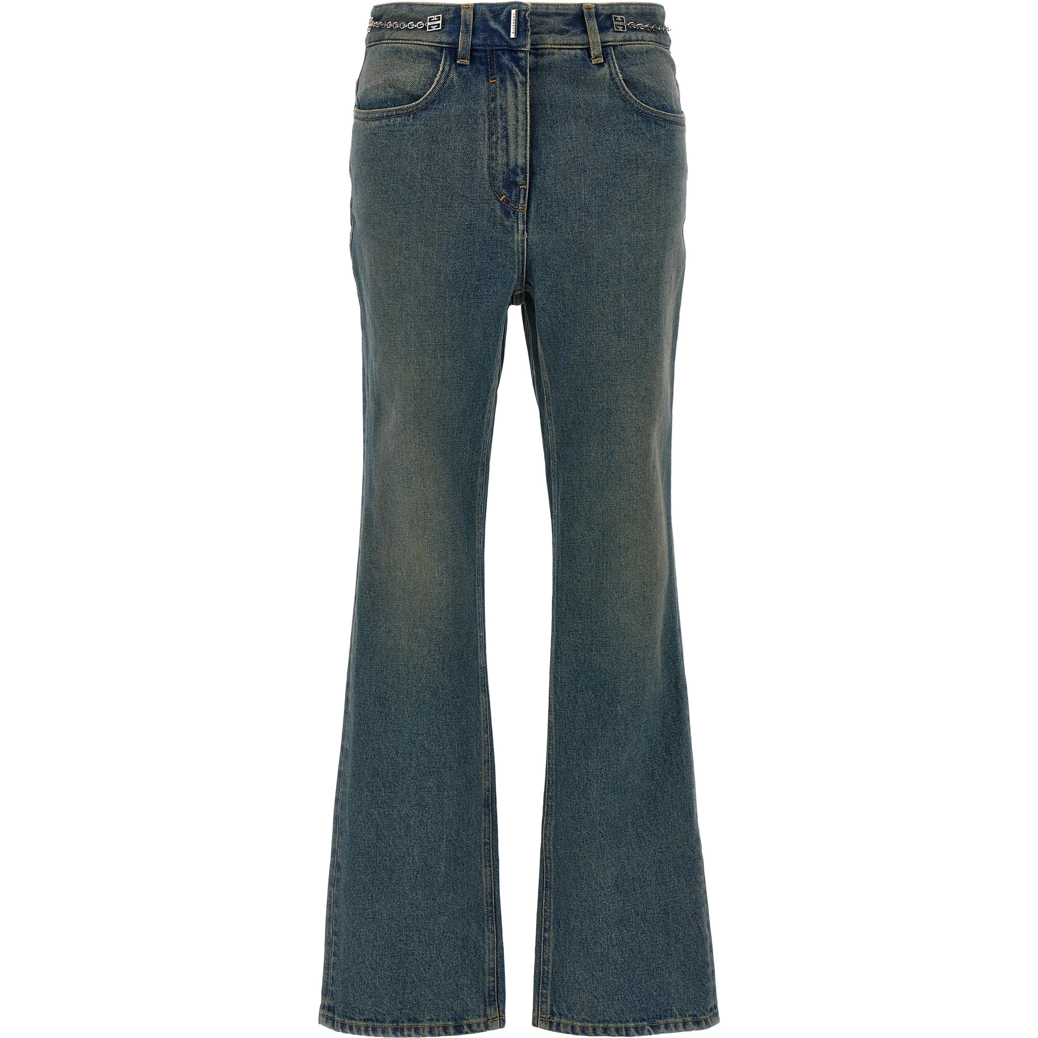 Blue Cotton Bootcut Jeans