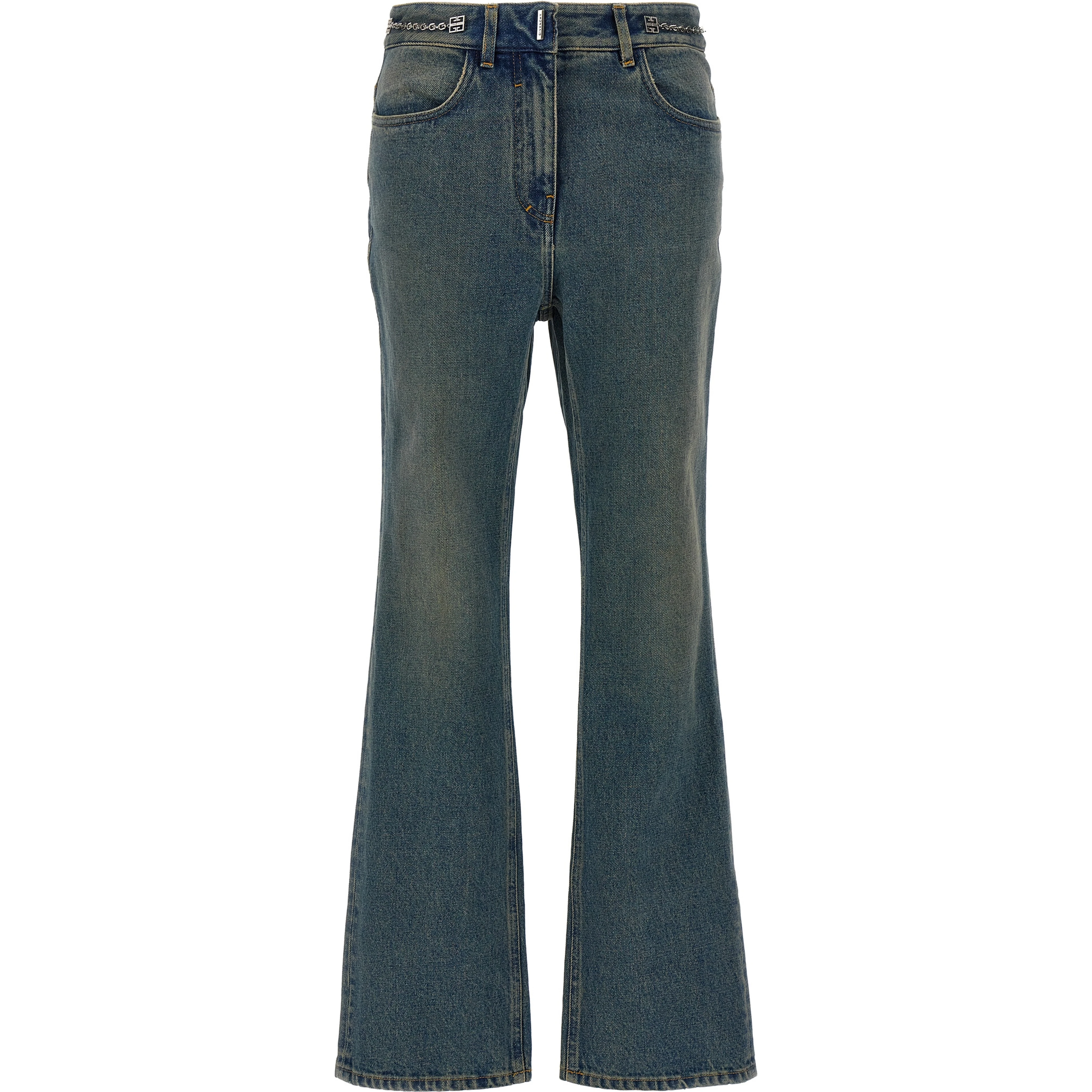 Blue Cotton Bootcut Jeans